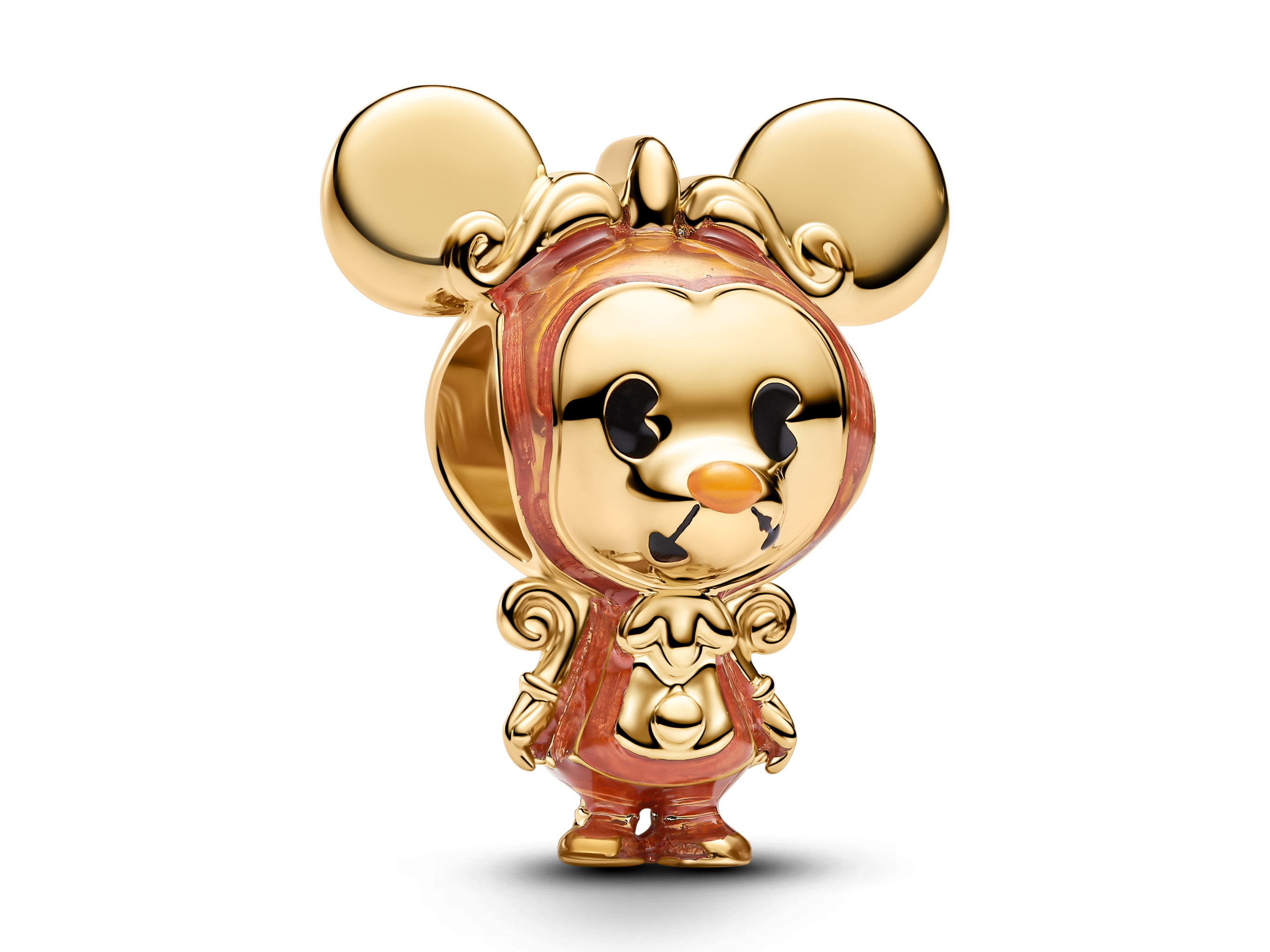 Pandora 764763C01 - Disney Micky Maus als Herr von Unruh Charm - Gelbgold Vergoldung - Emaille Orange