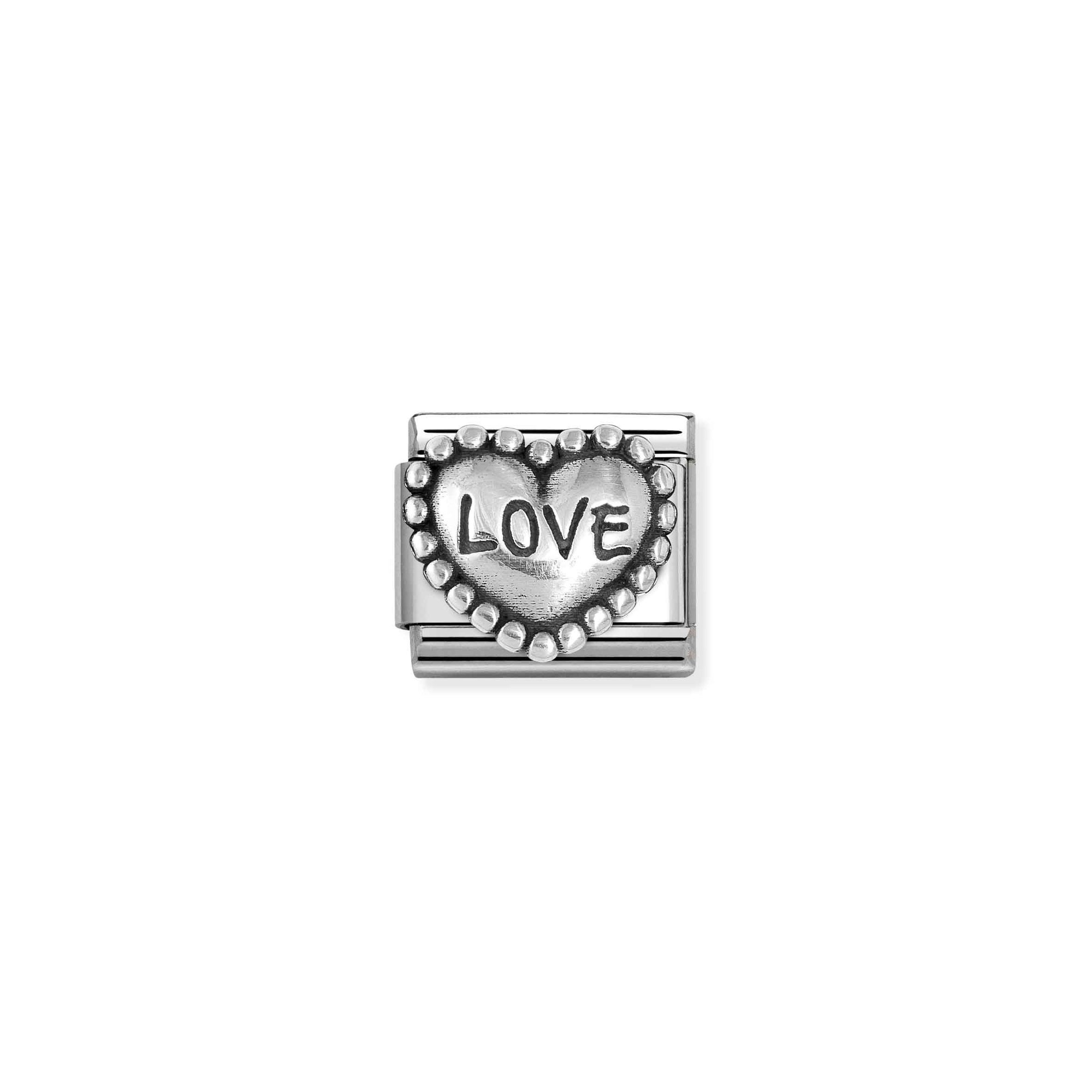 Nomination CLASSIC Element - oxidiertes Sterling Silber - Love in Kugelherz – Ansicht 2