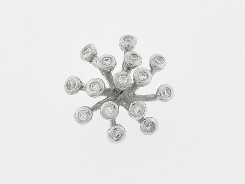 Doldenblüte Silber Anhänger originell rhodiniert mit Zirkonia von Juwelier Harnisch, kunstvoll gestaltetes Schmuckstück mit funkelnden Details.