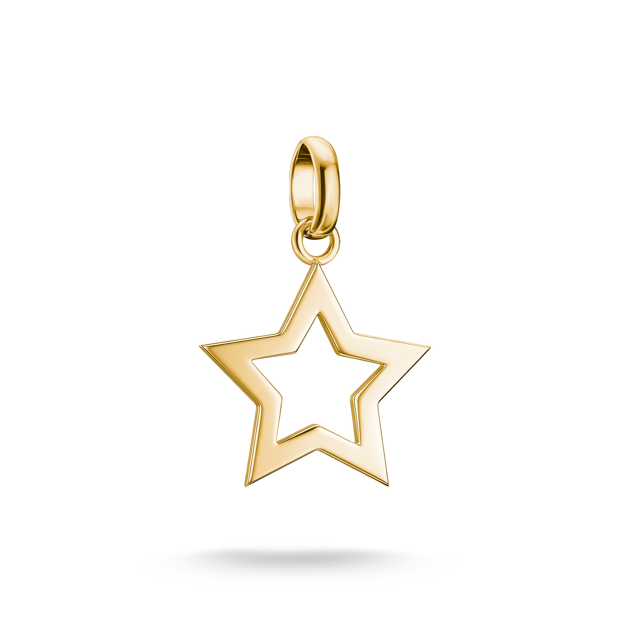 Charm Stern aus 18k Gelbgold Vergoldung von Thomas Sabo, mit Öse für individuelle Gestaltung, elegantes Design, perfekt für stilvolle Accessoires, Neuheit im Onlineshop.