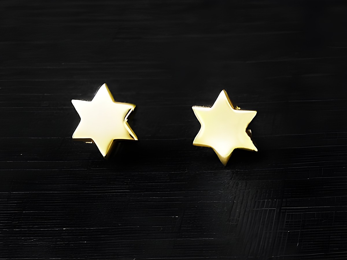 Gold Ohrringe in Sternform als Ohrstecker aus 585 Gold, hergestellt von Juwelier Harnisch, stilvolle Stern Ohrringe, ideal für jeden Anlass.