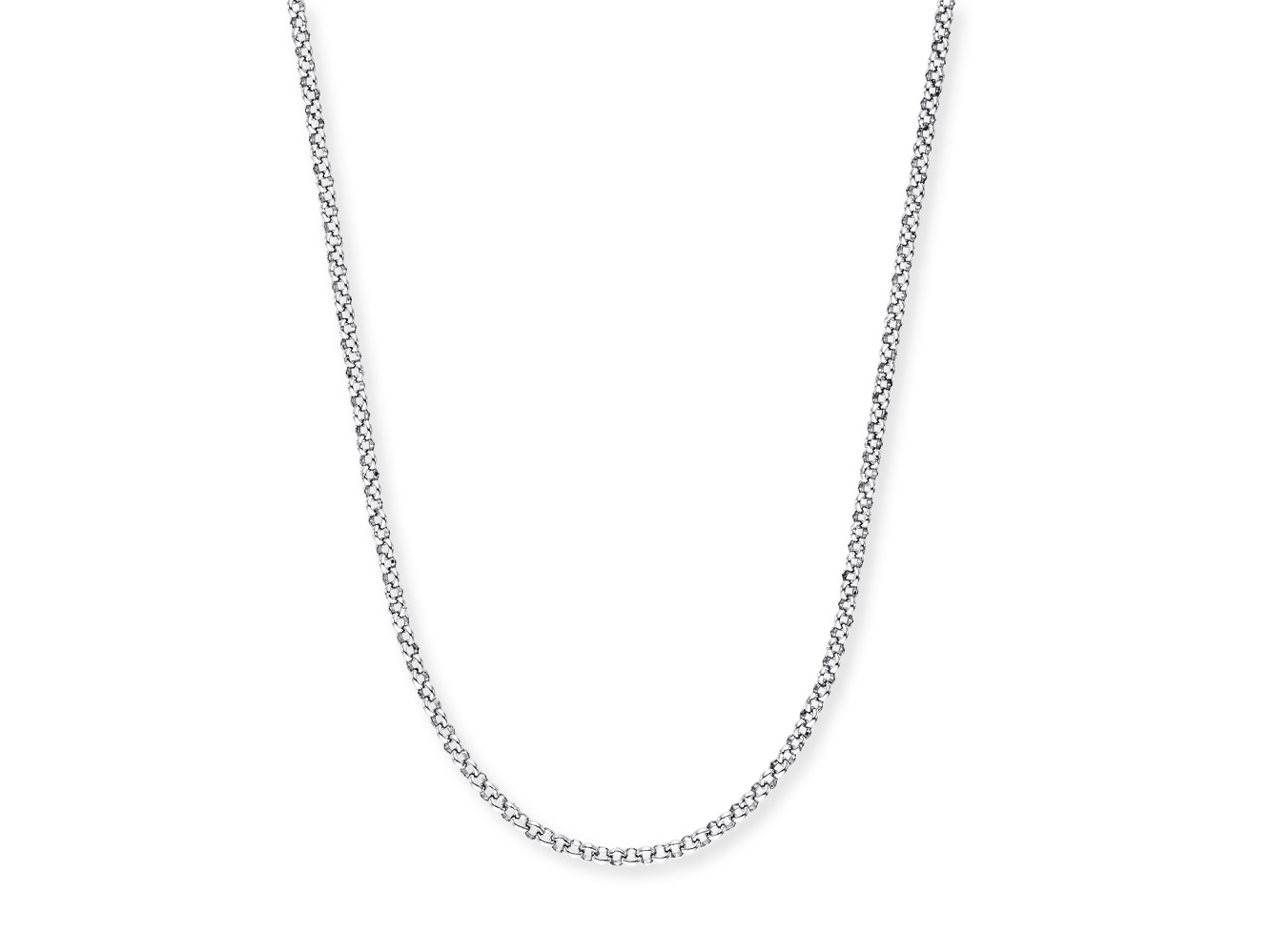 Engelsrufer Erbskette aus Silber rhodiniert mit einer Länge von 70 cm, elegant und zeitlos, perfekt für jeden Anlass.