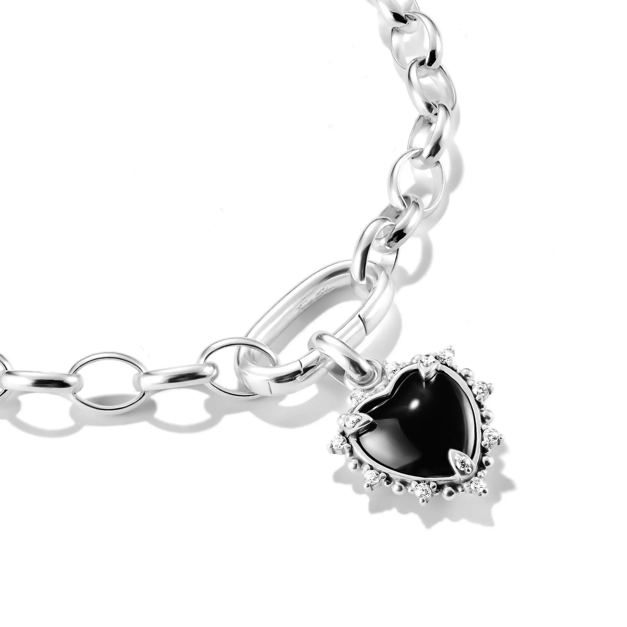 Thomas Sabo Connect - Vintage Herz - Charm mit Öse - Silber & geschwärzt + Zirkonia – Ansicht 2