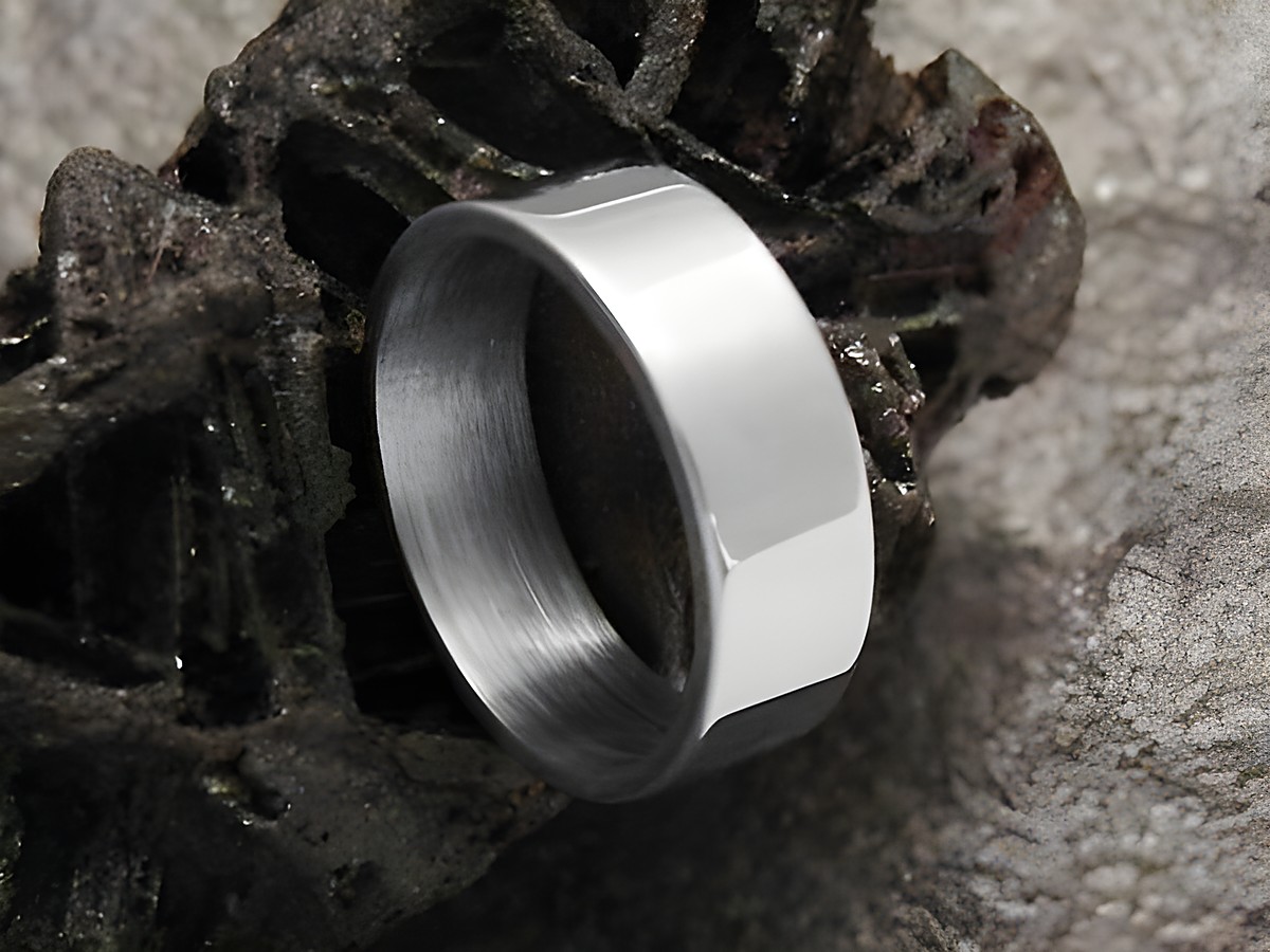 Edelstahlring Größe 23/72,5 flach 6 mm poliert massiv, Hersteller Juwelier Harnisch, ideal für individuelles Schmuckdesign und tägliches Tragen.