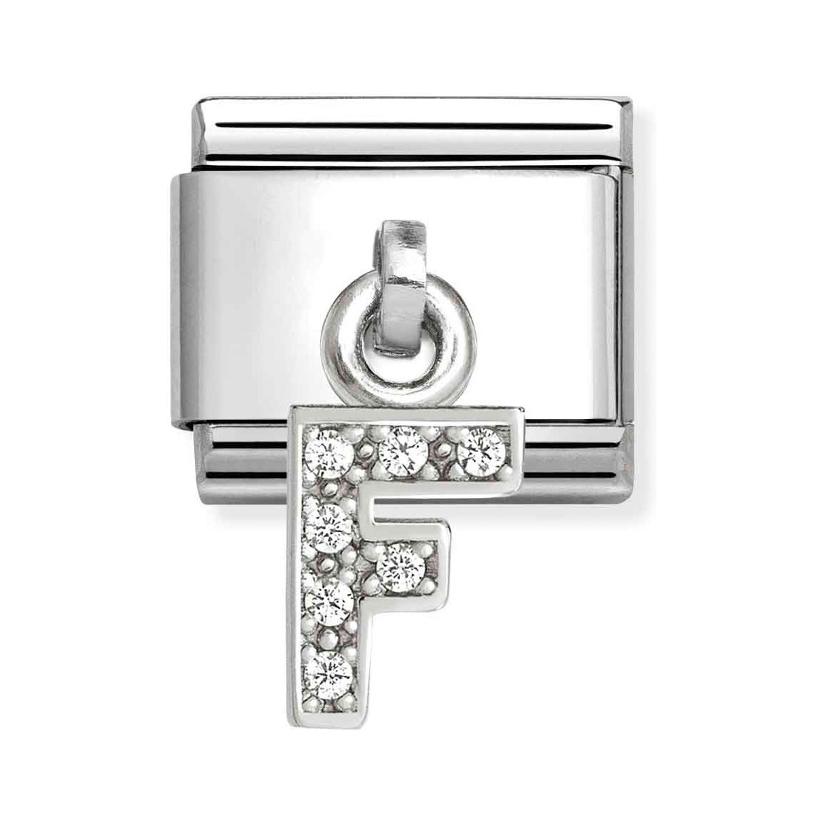 Classic Sterling Silber Charm Buchstabe F mit Zirkonia von Pandora, funkelnd und elegant, ideal für persönliche Armbänder und Schmuckkollektionen, Neuheit für Fans von Individualisierung.