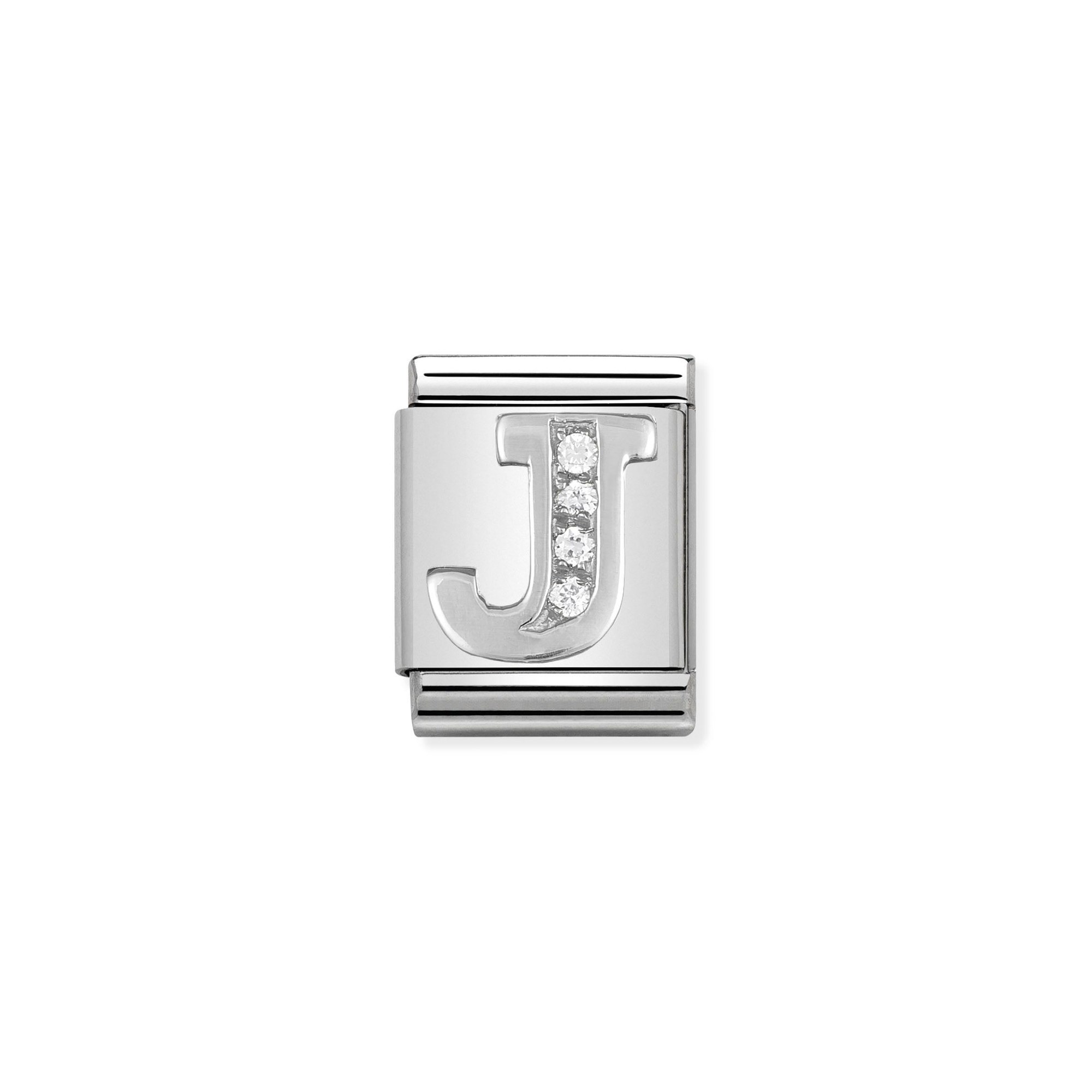 Nomination Composable Big Charm Buchstabe J - Silber 925, Zirkonia
