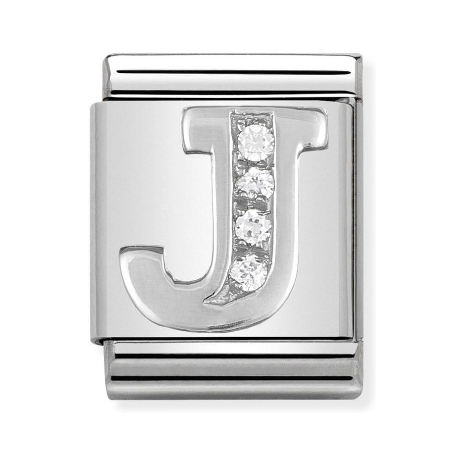 Nomination Composable Big Charm Buchstabe J - Silber 925, Zirkonia