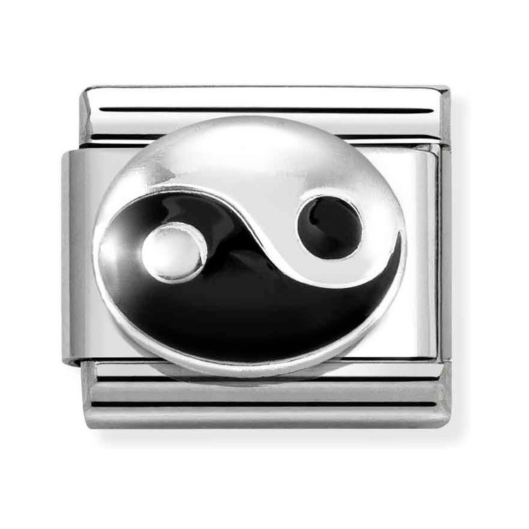 Nomination Composable Classic Charm Tao schwarz - Edelstahl, Silber 925, Emaille