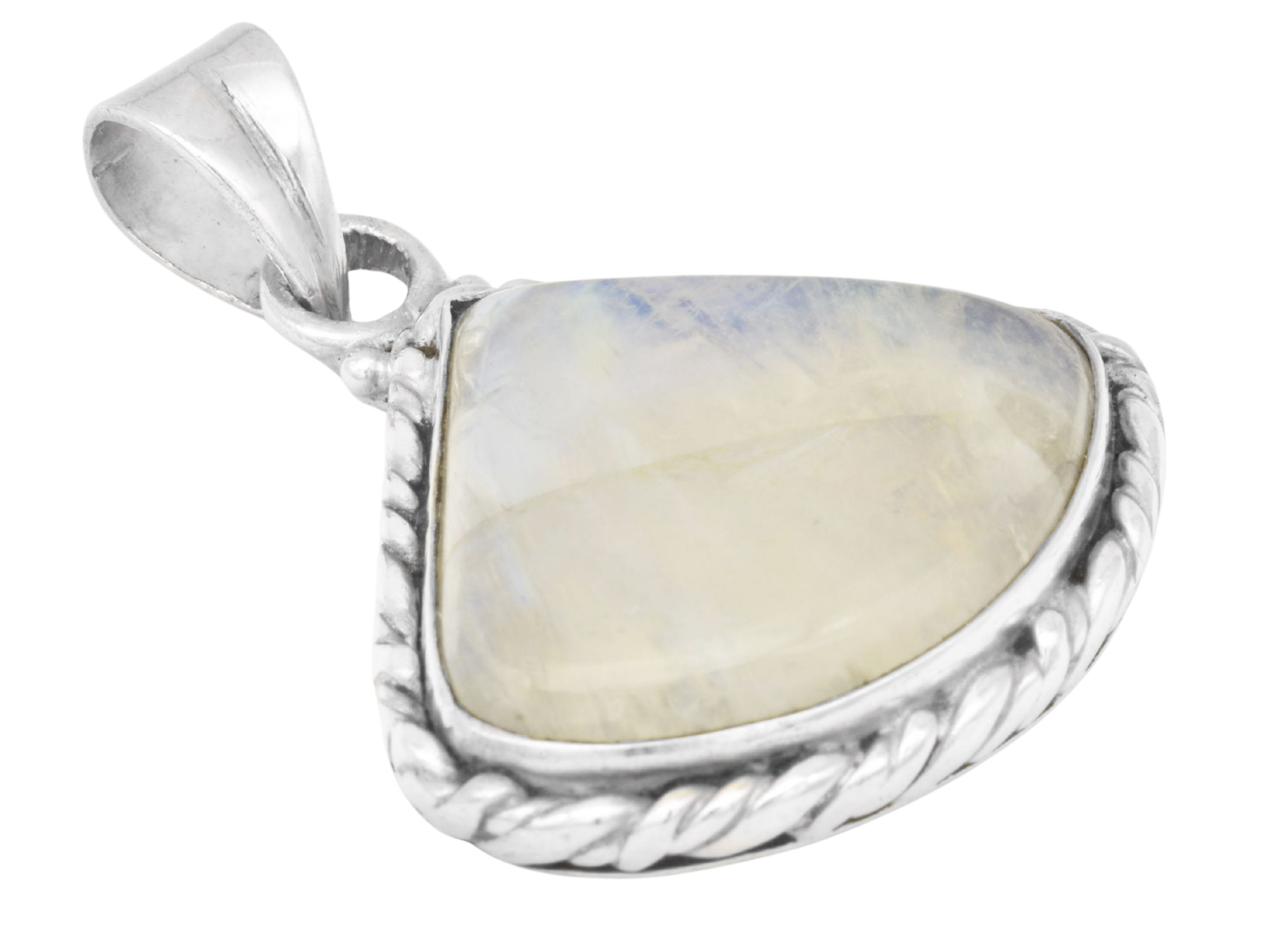 Anhänger Mondstein Fächer - Sterling Silber 925 - poliert - Mondstein