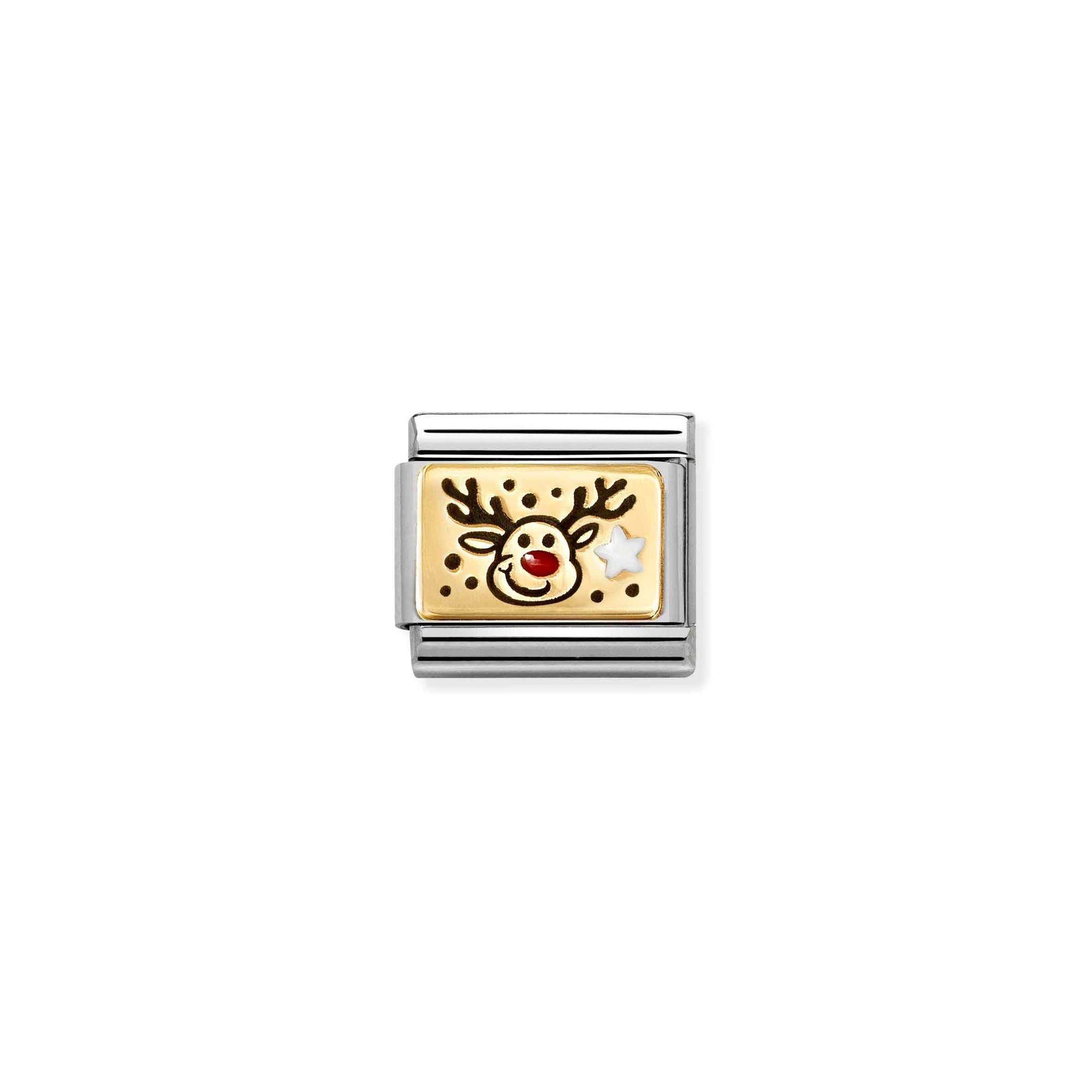 Nomination Rentier mit roter Nase Element - Classic Gold – Ansicht 2