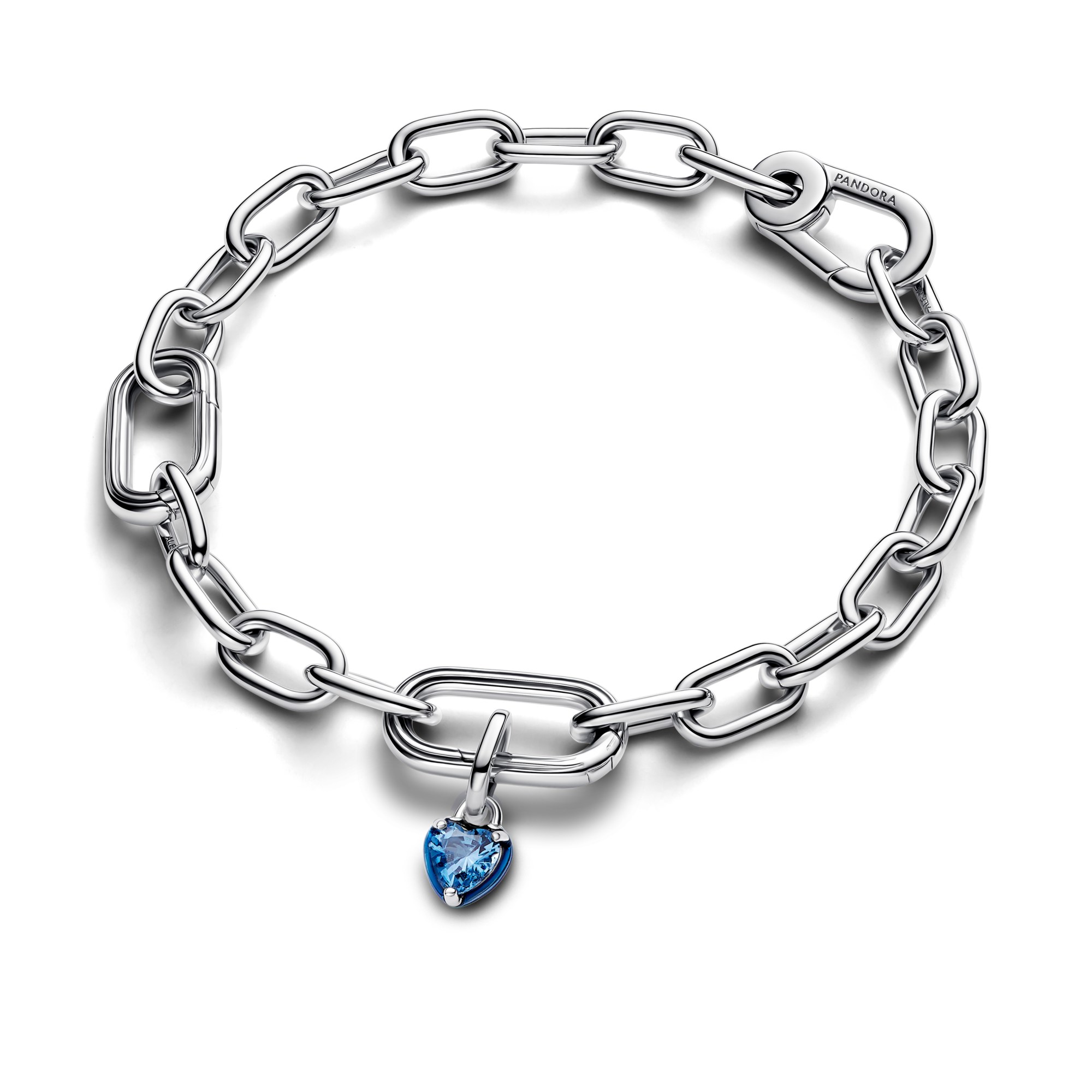 Pandora ME Blaues Chakra-Herz-Mini-Anhänger-Charm - Sterling Silber - Kristall + Emaille Blau – Ansicht 4