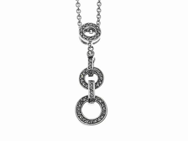 305108-0 Kette mit Anhänger märchenhaft aus Sterling Silber, verziert mit Zirkonia, Länge 42 cm, mittig gestaltetes Collier, elegantes und funkelndes Design, ideal für besondere Anlässe.