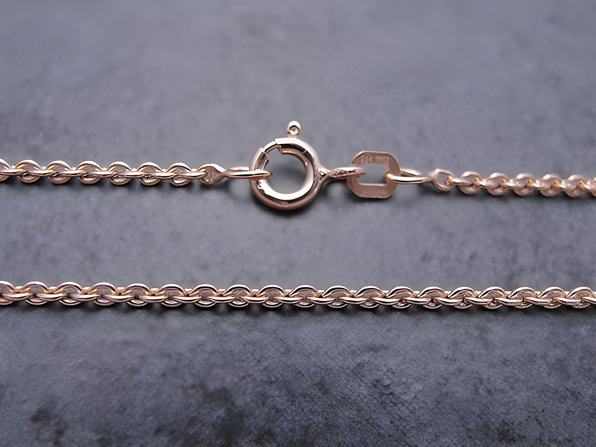 100 cm Rundanker Silber Kette mit Roségold Goldauflage und 2 mm Durchmesser, Hersteller Juwelier Harnisch, elegante Verarbeitung und sicheres Schließsystem.