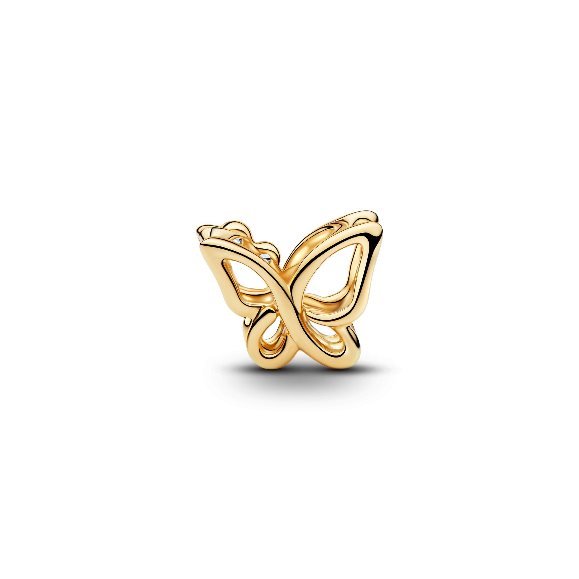 Pandora Schmetterling Charm - Gelbgold Vergoldung - Zirkonia – Ansicht 3
