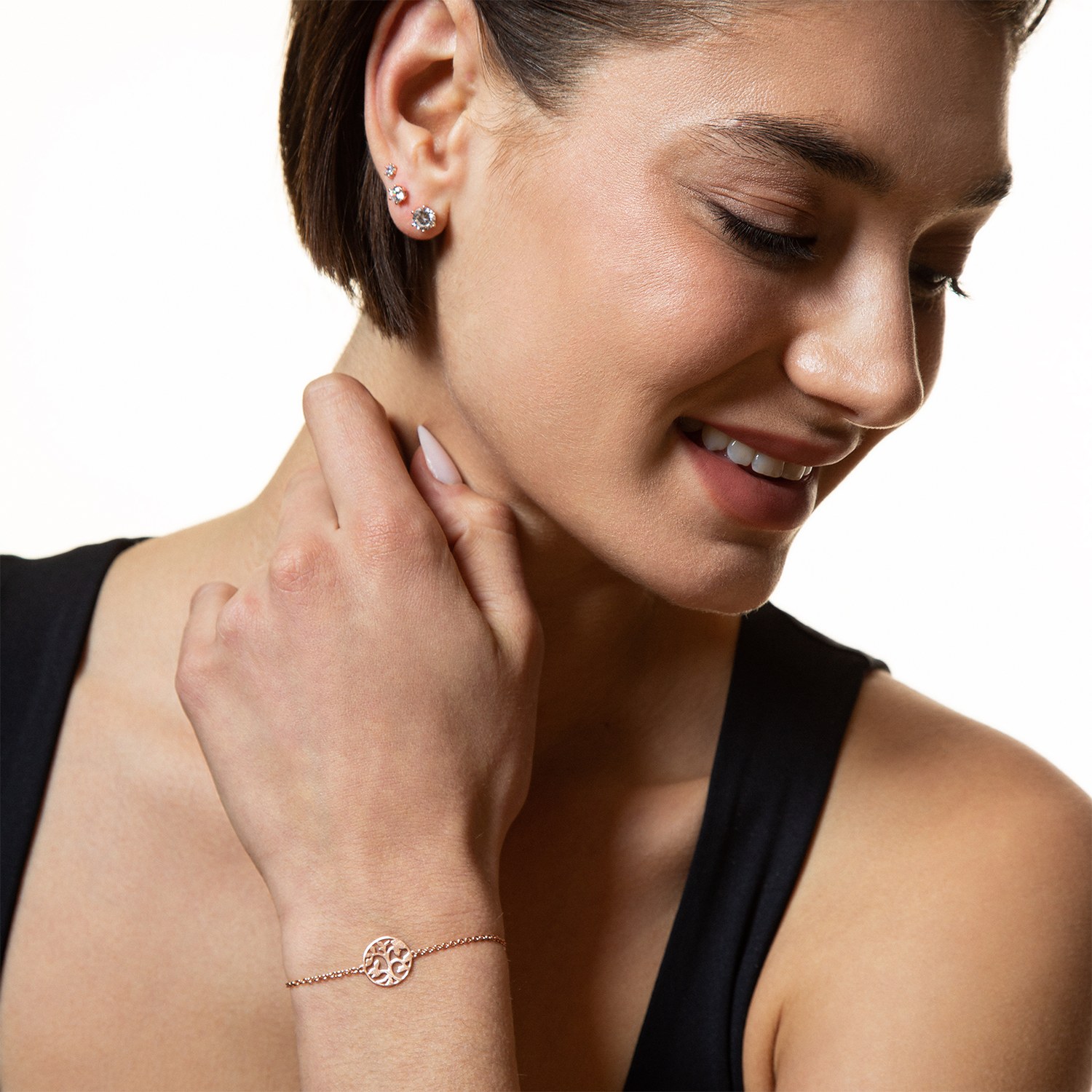 XENOX Armband LEBENSBAUM - Sterling Silber rosévergoldet - 15-20 cm – Ansicht 3