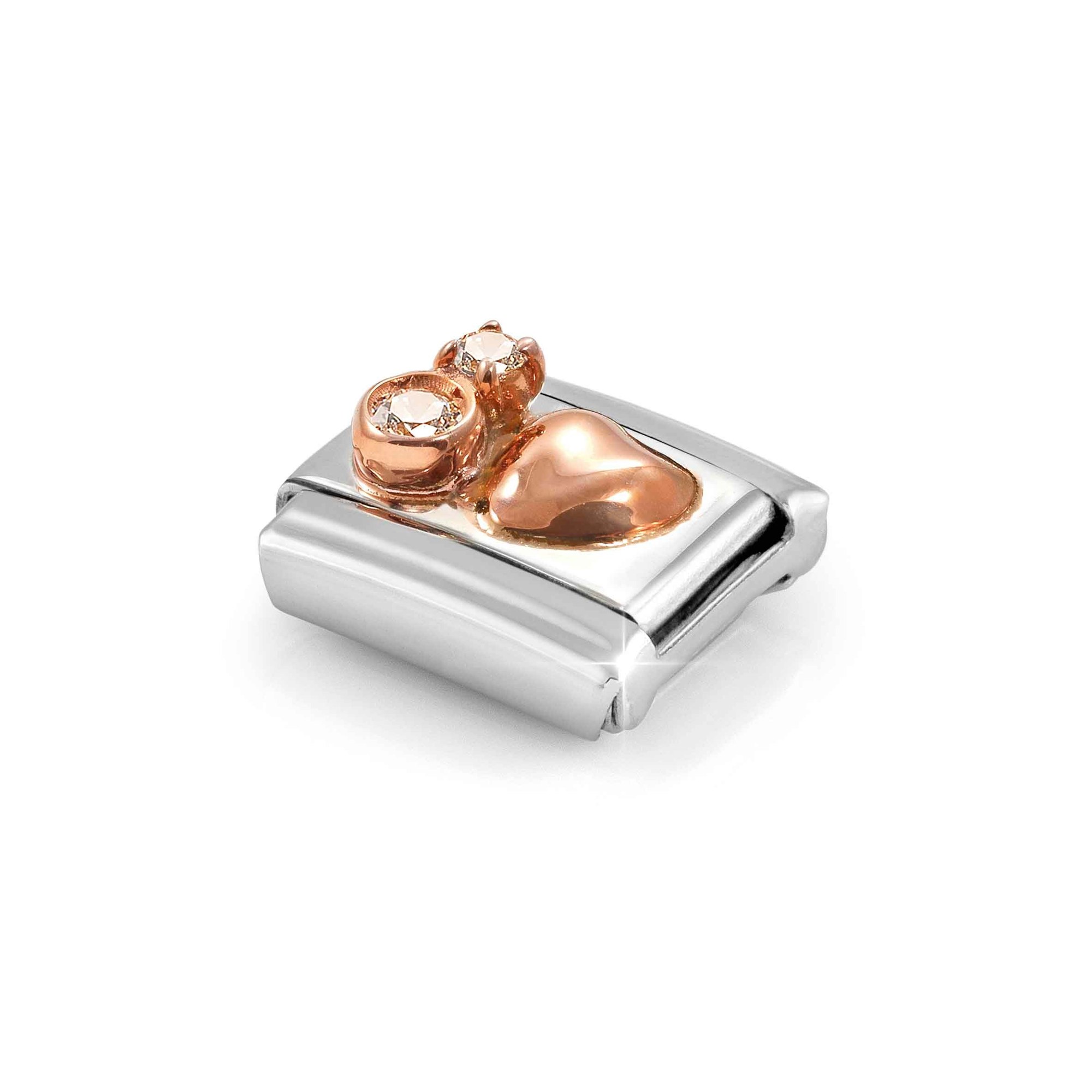 Nomination gewölbtes Herz - weißer Zirkonia - Element Classic Roségold – Ansicht 5