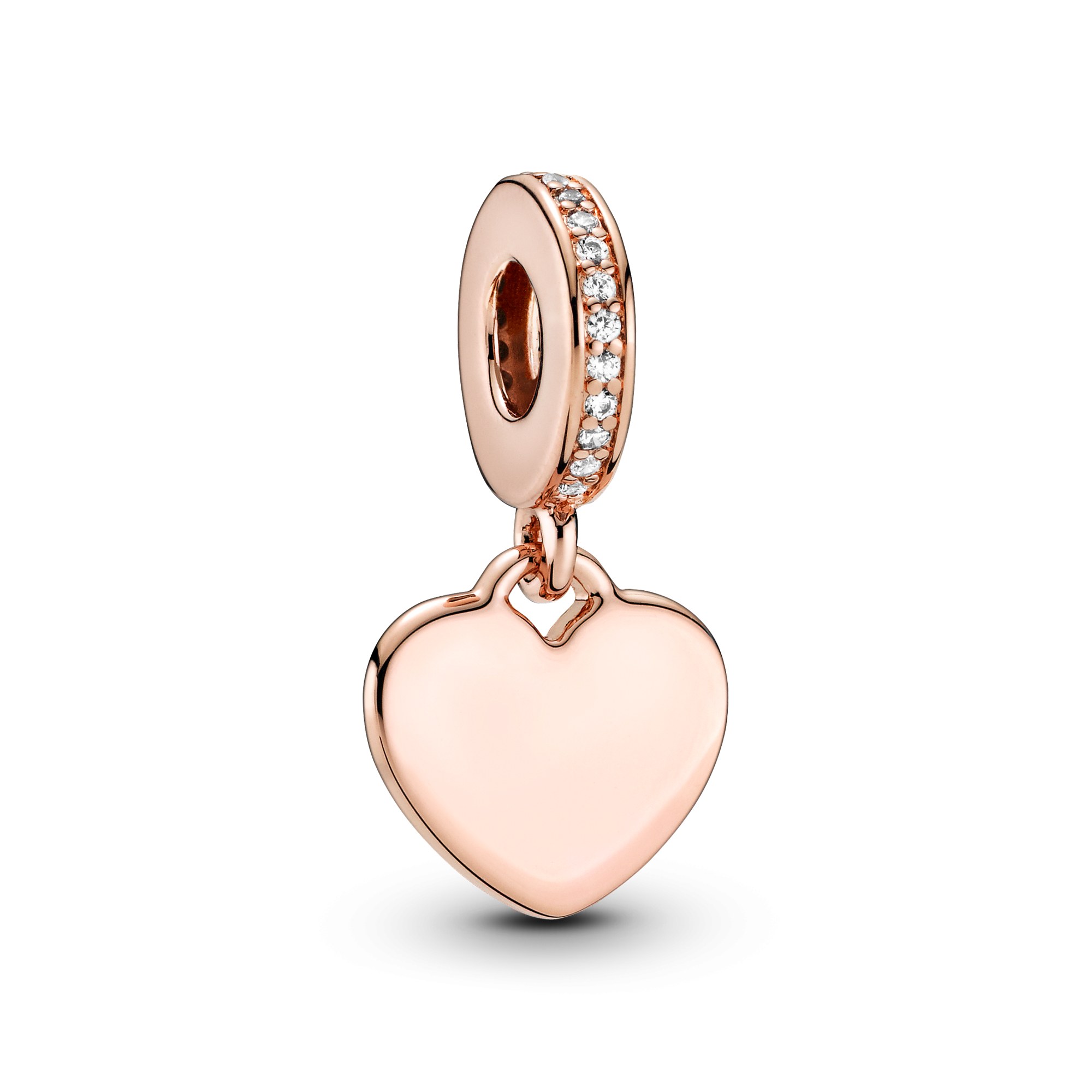 Pandora poliertes Herz - Roségold Vergoldung Charm - Zirkonia