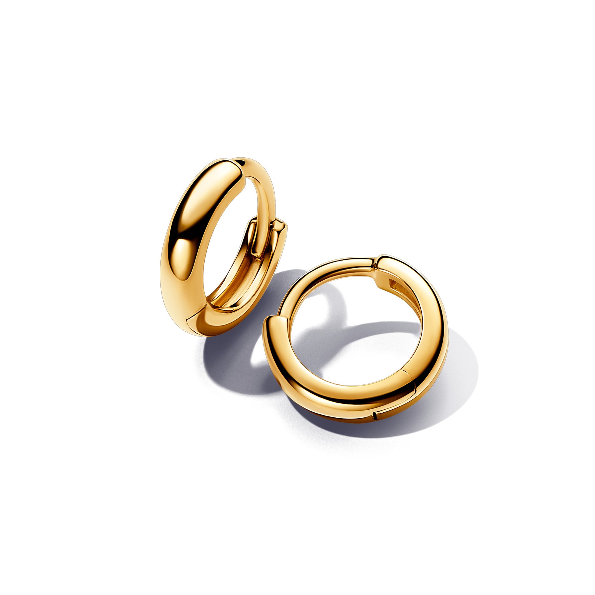 Pandora Runde Huggie Creolen - Ohrringe 1 cm - Gelbgold verg.