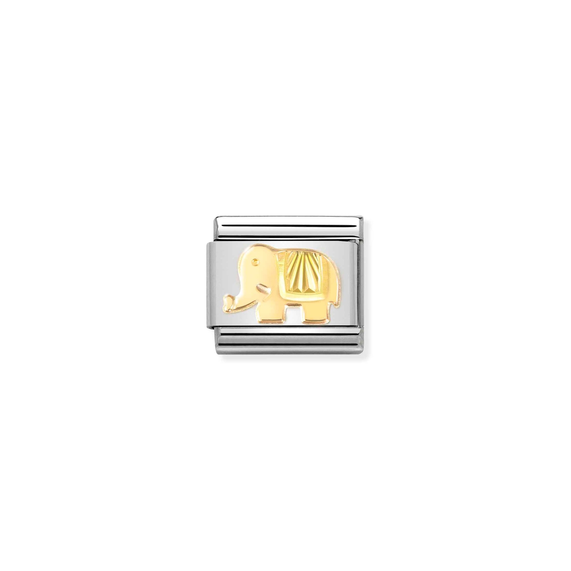Nomination Composable Classic Charm Elefant - Edelstahl, Gold 750 Gelbgold, diamantiert