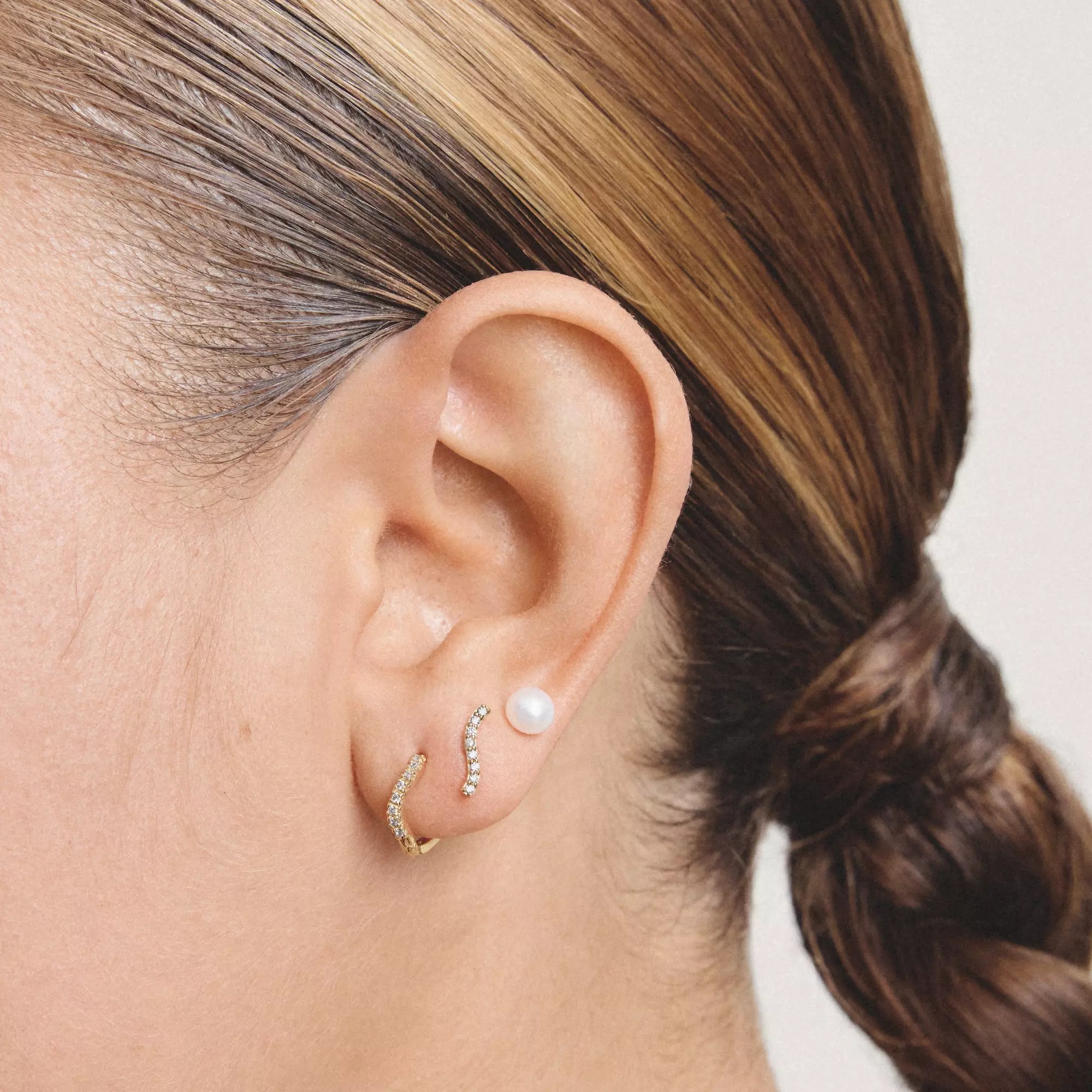 Thomas Sabo Ohrstecker Perlenohrstecker - 18k Gelbgold Vergoldung - Süßwasserzuchtperle – Ansicht 5