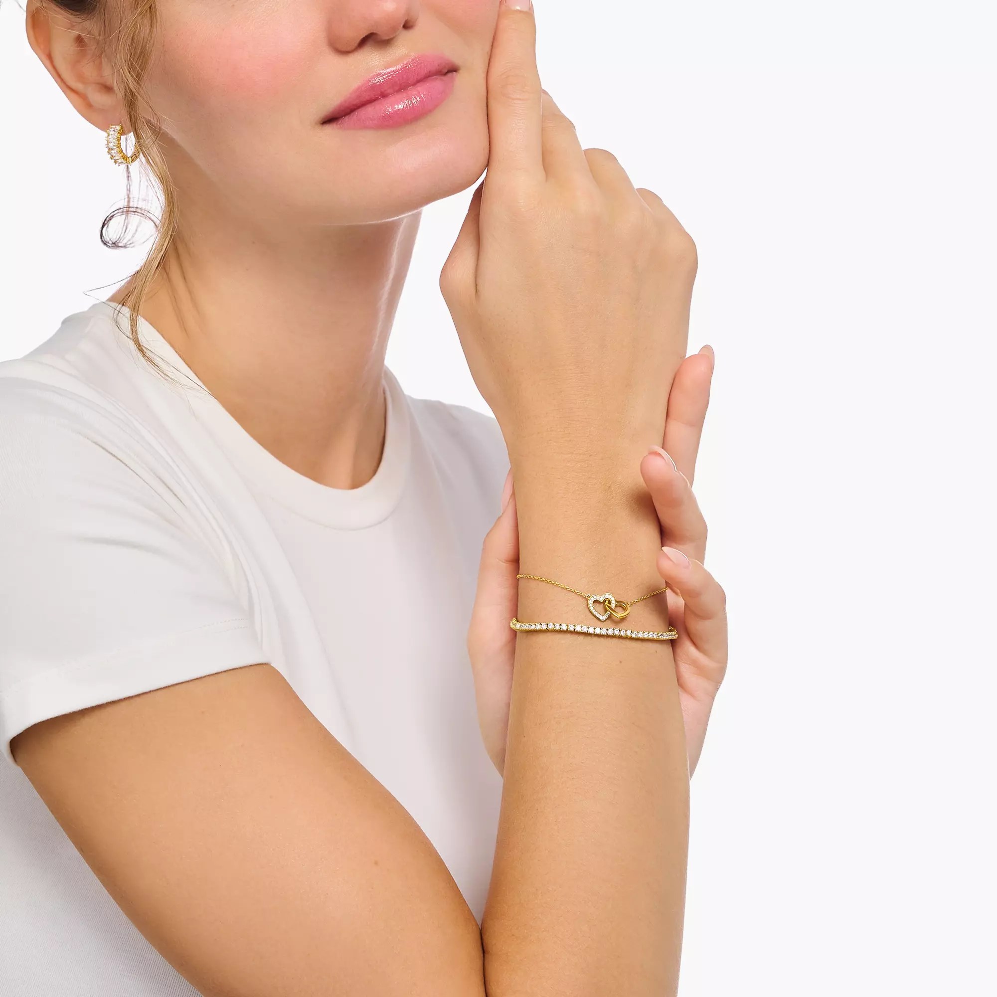 Thomas Sabo Armband Sterling Silber - vergoldet Gelbgold + Zirkonia weiß - 19 cm – Ansicht 2