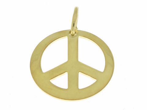 Ein silberner Peace Frieden Anhänger mit dem klassischen Zeichen, elegant ausgearbeitet und ideal für Schmuckliebhaber, gefertigt vom Juwelier Harnisch.