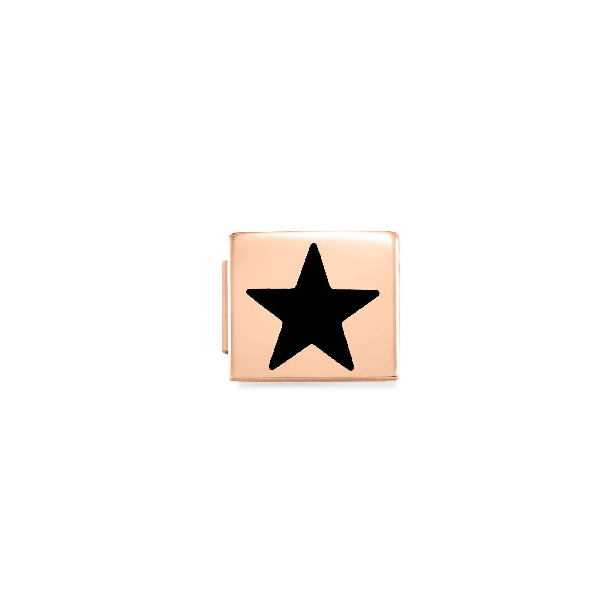 Nomination Classic GLAM Link Edelstahl mit Emaille Roségold - Star SCHWARZ