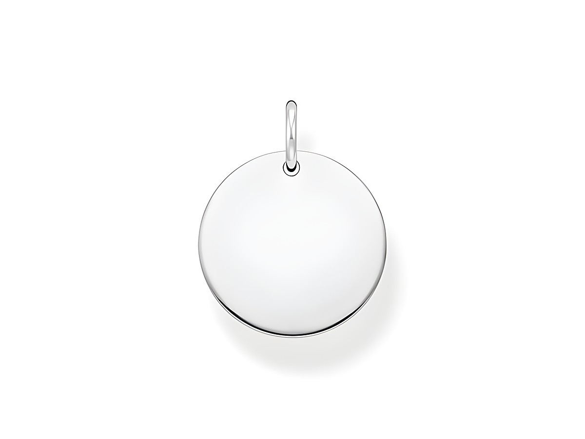 Thomas Sabo Gravur Anhänger rund PE923-001-21 aus hochwertigem Sterling Silber, zeitloses, schlichtes Design ideal für persönliche Gravuren, perfekt als Schmuckstück oder Geschenk.