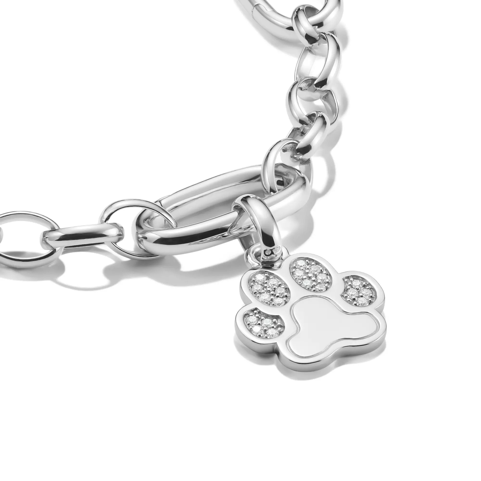 Thomas Sabo Connect - Pfote - Charm mit Öse - Silber + Zirkonia – Ansicht 2