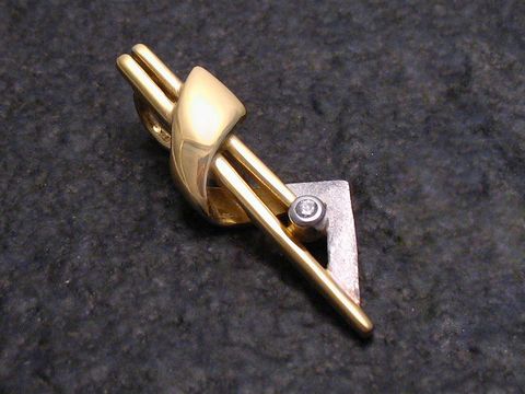 Eleganter bicolor Gold Anhänger aus 585 Gold mit Zirkonia, Hersteller Juwelier Harnisch, stilvolles Design für besondere Anlässe.