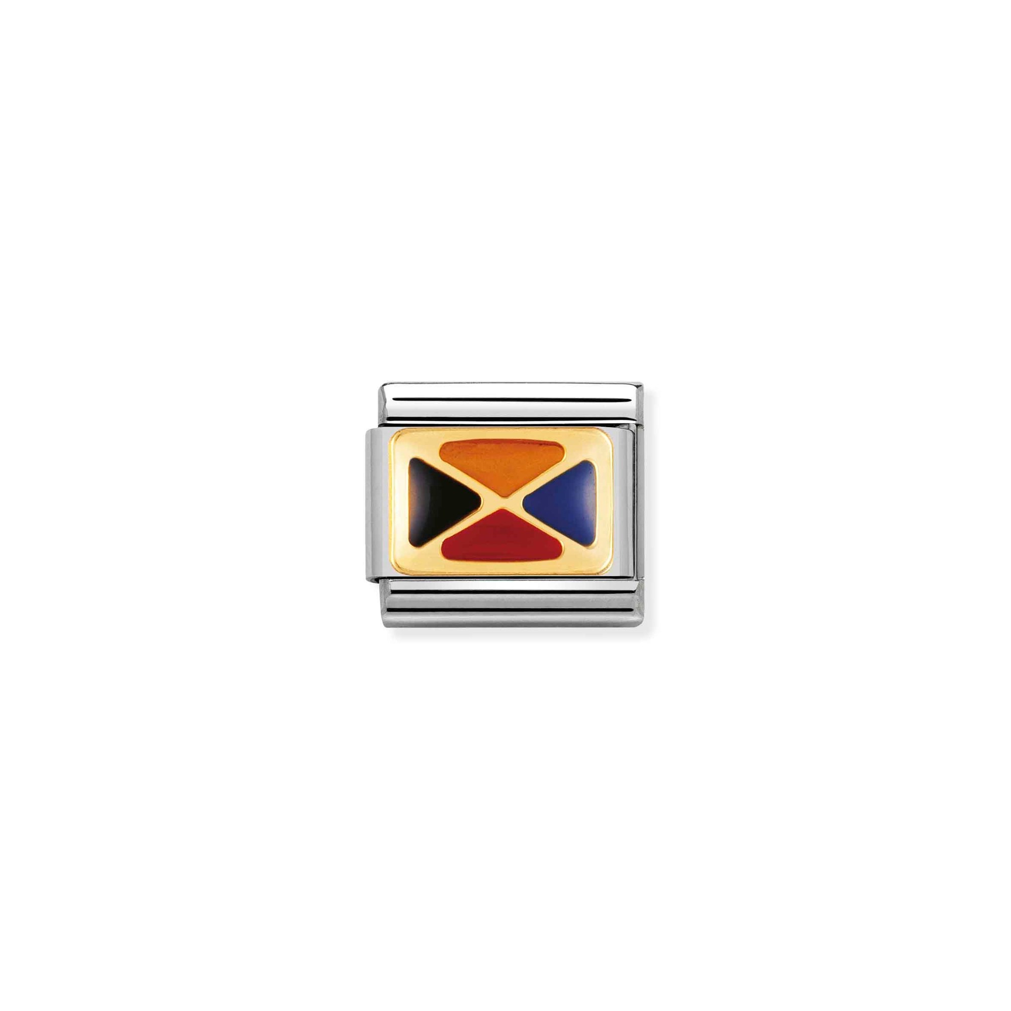 Nomination Composable Classic Charm Flaggenalphabet Z - Edelstahl, Gold 750 Gelbgold, Emaille