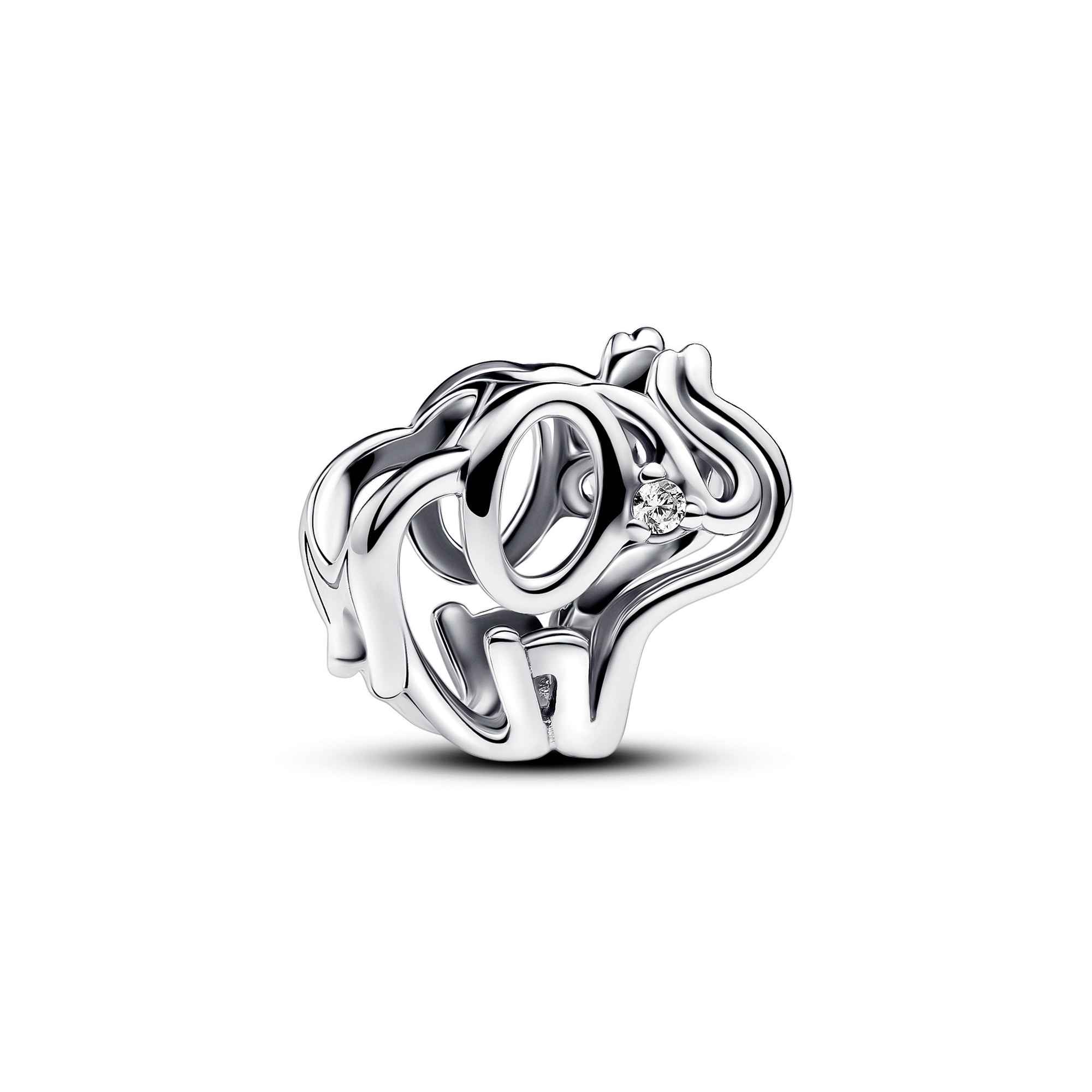 Pandora Offen gearbeitetes Elefanten Charm - Sterling Silber - Zirkonia klar