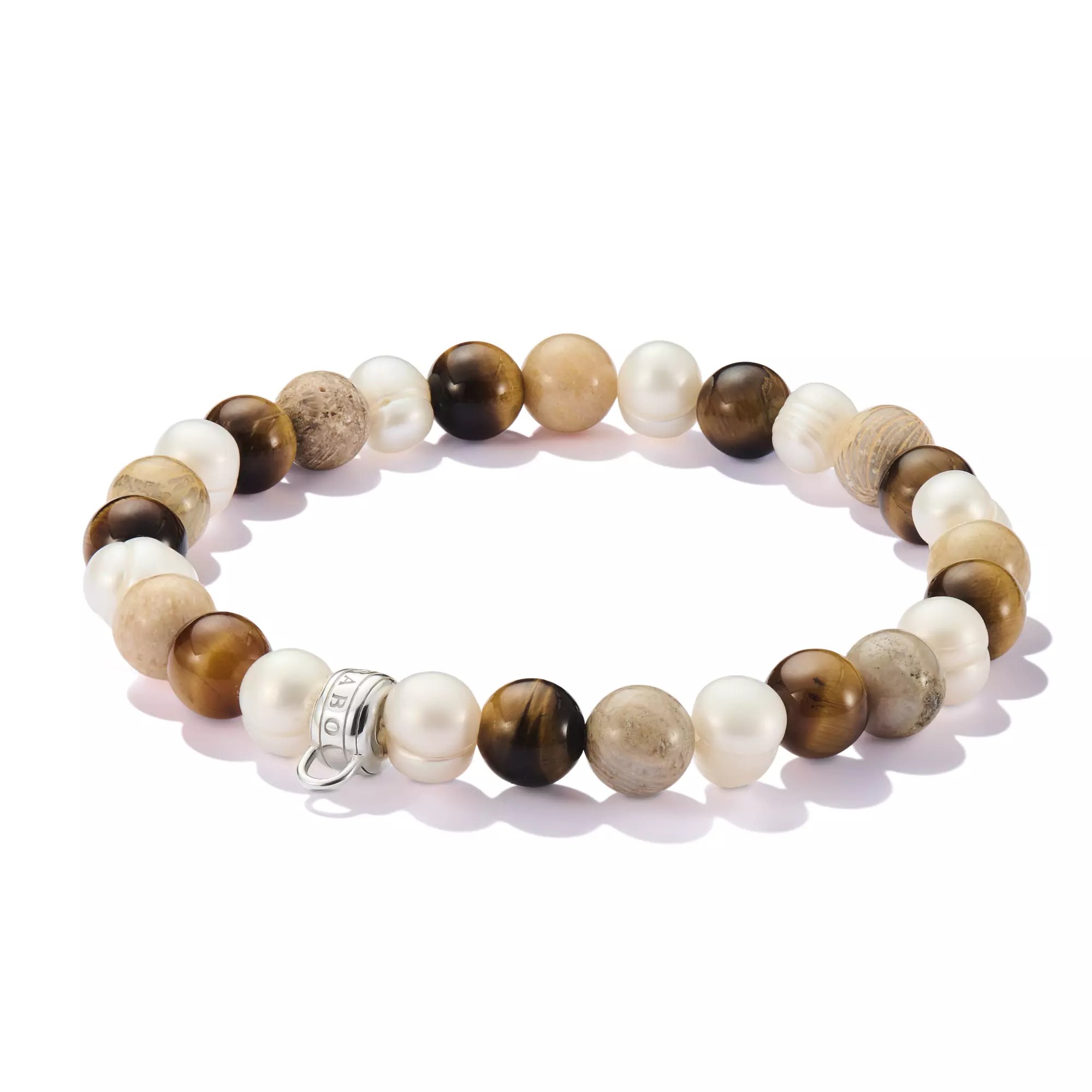 Thomas Sabo Bead-Armband mit naturfarbenen Steinen Silber – BUNT – 15 cm – Ansicht 2