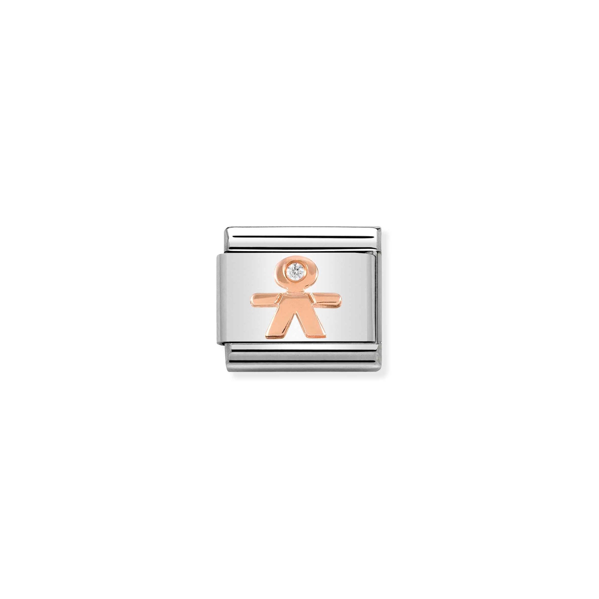 Nomination Composable Classic Charm Junge - Edelstahl, Gold 375 Roségold, Zirkonia