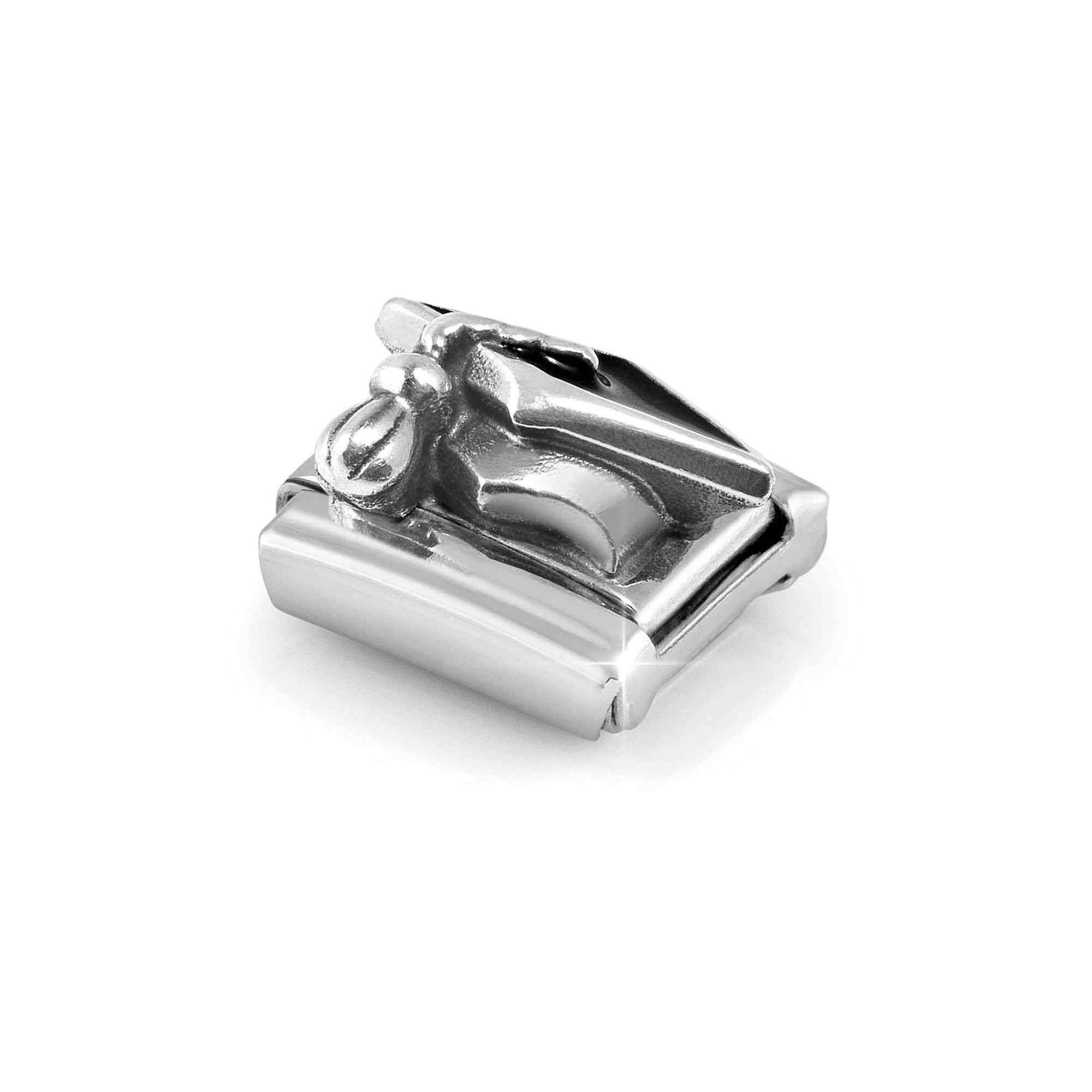 Nomination CLASSIC Element - oxidiertes Sterling Silber - Emaille - Doktorhut - Schwarz – Ansicht 5