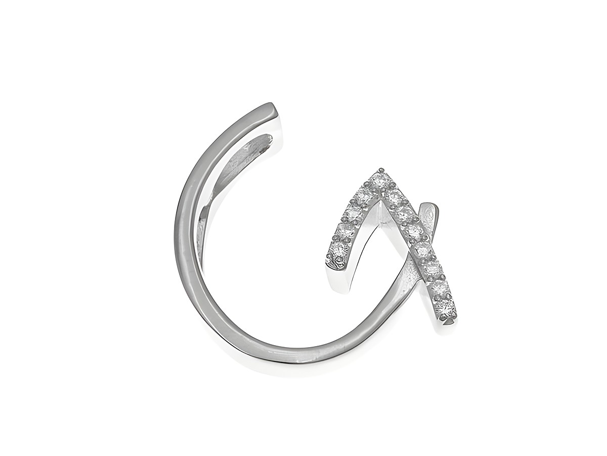 Anhänger aus Sterling Silber in polierter und rhodinierter Ausführung mit dem Buchstaben G, verziert mit Zirkonia, hergestellt von Juwelier Harnisch.