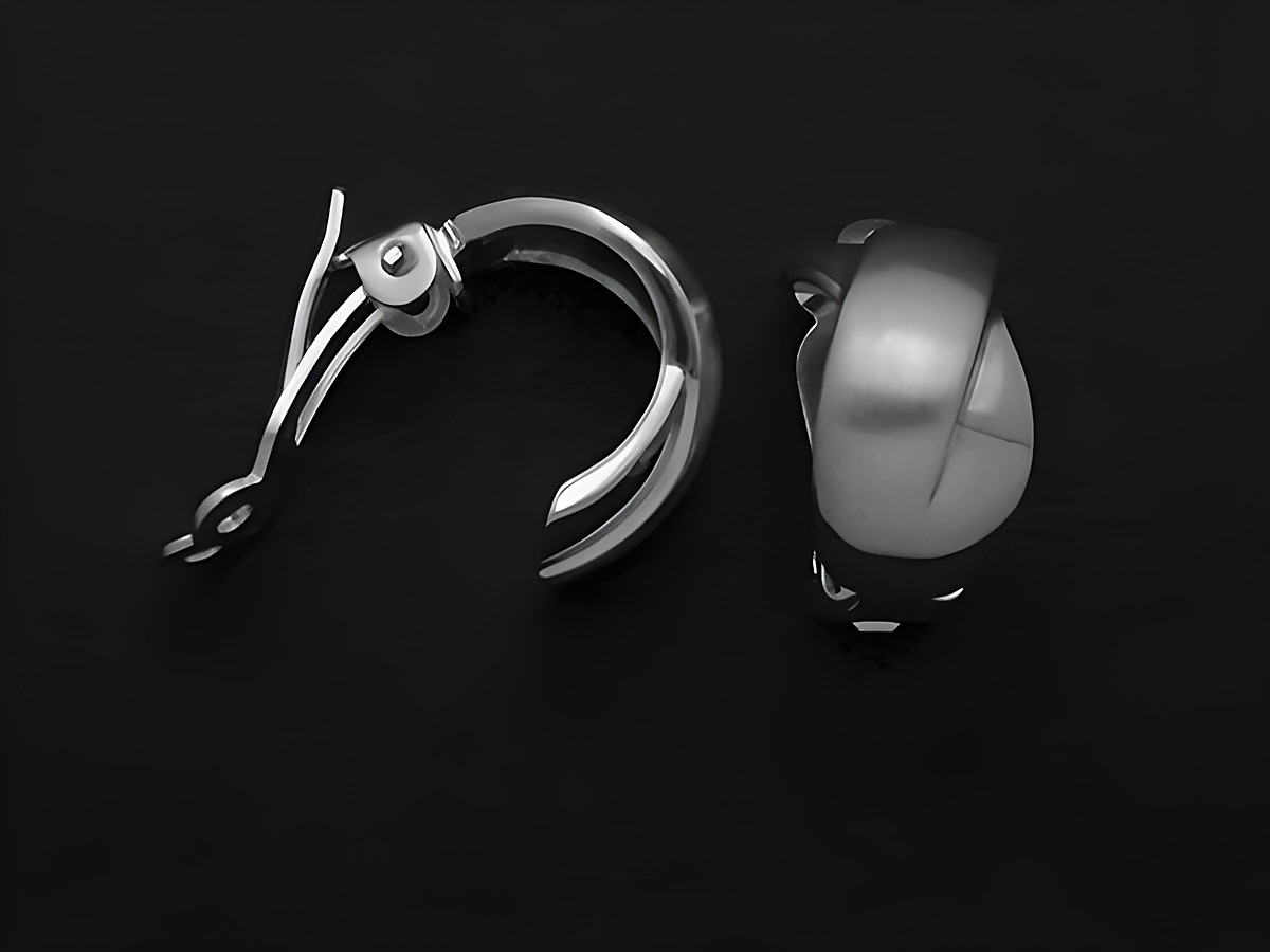 Silber CLIP Ohrringe matt und poliert aus Sterling Silber, Hersteller Juwelier Harnisch, elegante Ohrclips, die Schmuckstücken eine stilvolle Note verleihen.