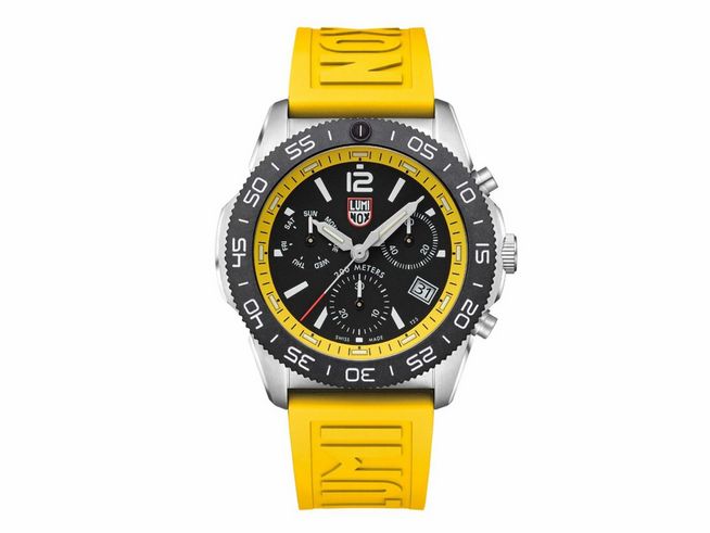 Luminox PACIFIC DIVER CHRONO 3140 SERIES in Gelb mit schwarzem Ziffernblatt, 44 mm Gehäuse, robustes Design, ideal für Taucher, aus der SEA Serie des Herstellers Luminox.