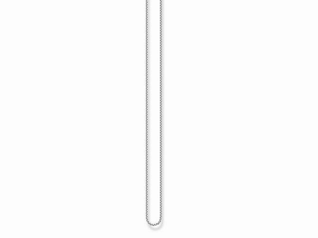 Kette von Thomas Sabo KE2227-001-12-L50v aus Silber, klassisches Design, blanke Oberfläche, flexibel einstellbare Länge von 45 bis 50 cm, geeignet für verschiedene Anhänger.