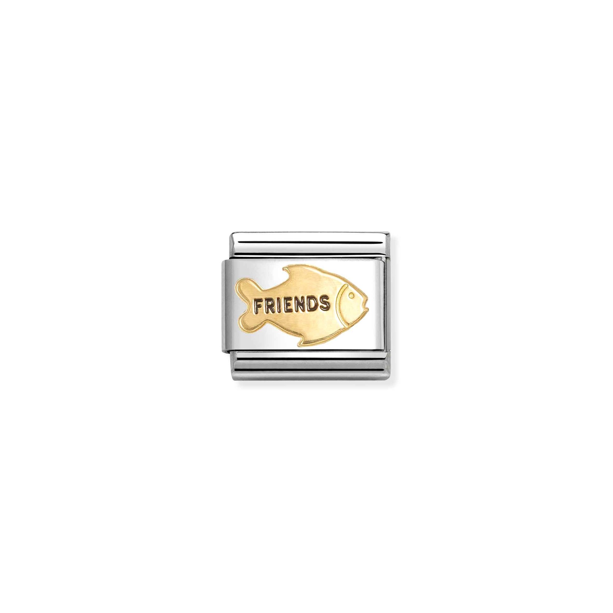 Nomination Composable Classic Charm Fisch Friends - Edelstahl, Gold 750 Gelbgold, Emaille – Ansicht 2