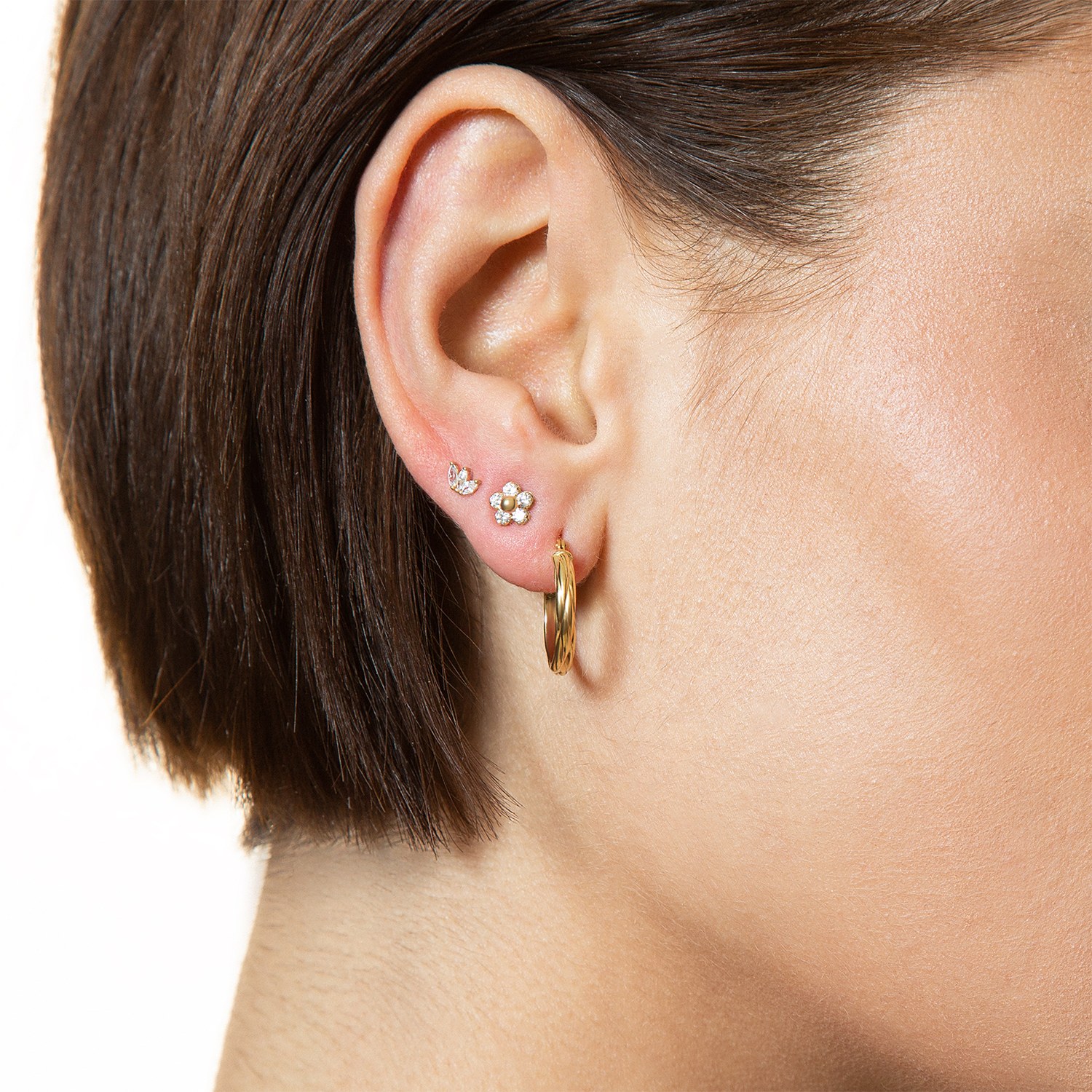 XENOX XG14K6024G - Gelbgold 585 Creolen - poliert – Ansicht 3