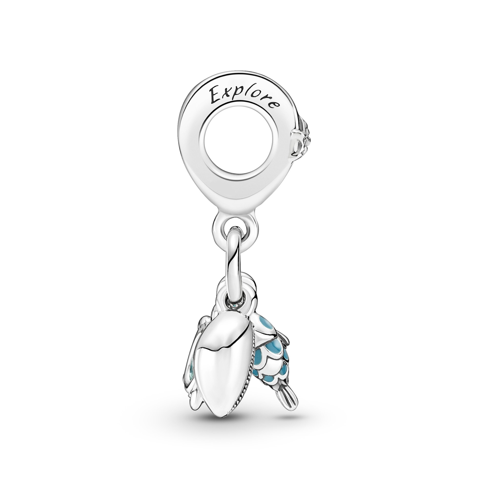 Pandora Fisch, Meeresschildkröte & Muschel Dreifacher Charm-Anhänger - Sterling Silber Turquoise Ansicht 3 – Ansicht 3