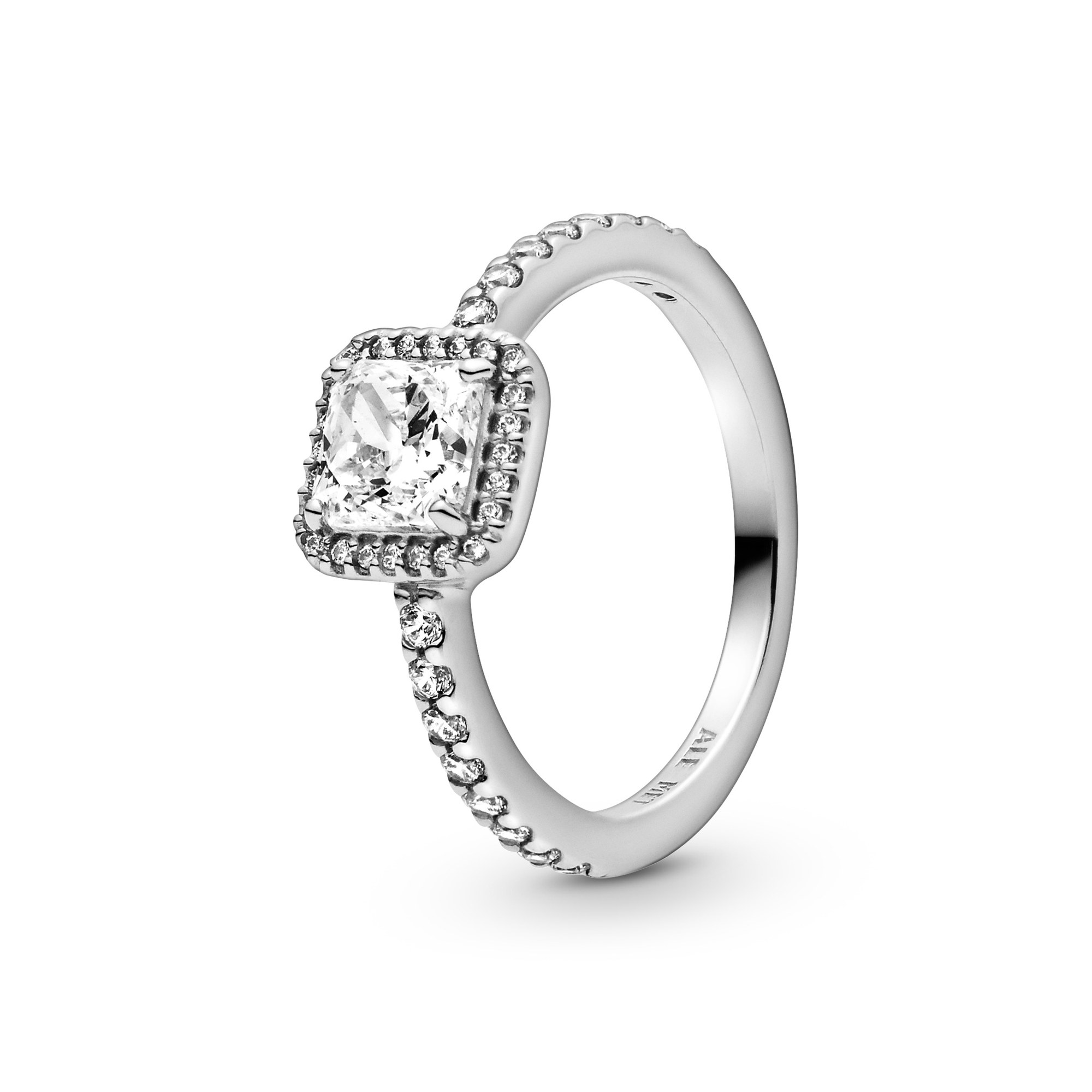 Pandora quadratischer Funkelnder Strahlenkranz Ring - Sterling Silber - Zirkonia