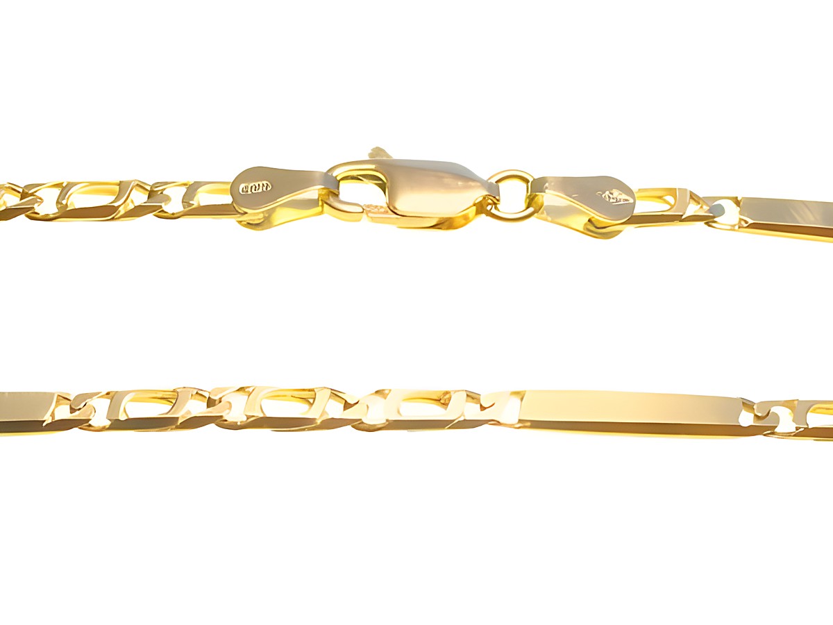 Kästchenpanzerkette Goldkette Gold 585 mit einer Länge von 45cm, Hersteller: Juwelier Harnisch, hochwertige Verarbeitung, glänzendes Design, ideal für jeden Anlass.