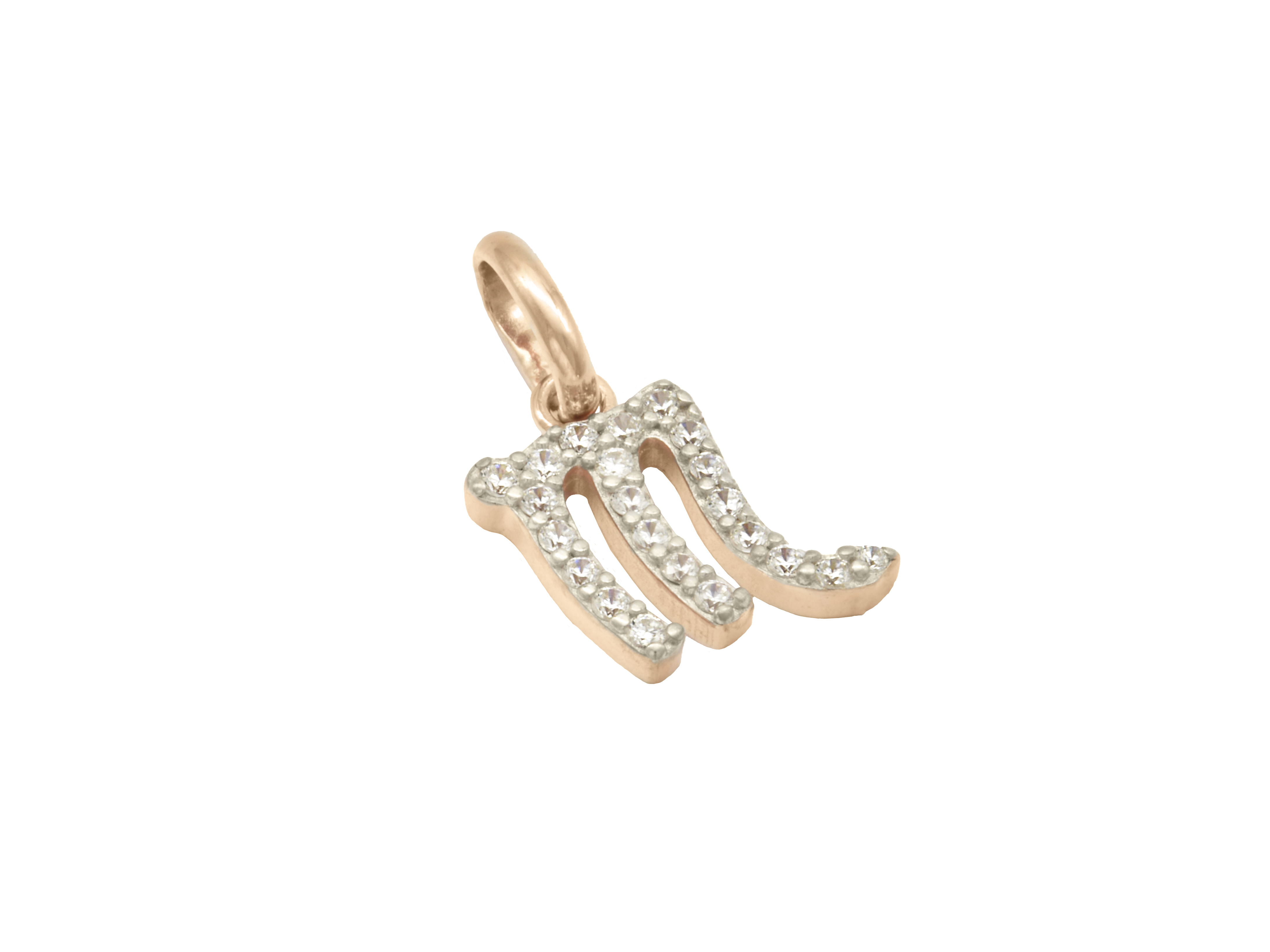 Anhänger Sternzeichen Skorpion - Sterling Silber 925 vergoldet Roségold poliert - Zirkonia Sternzeichen Anhänger Skorpion aus Sterling Silber 925 in roségold poliert mit Zirkonia besetzt, geeignet für moderne Schmuckliebhaber und als besonderes Geschenk für Schützen.