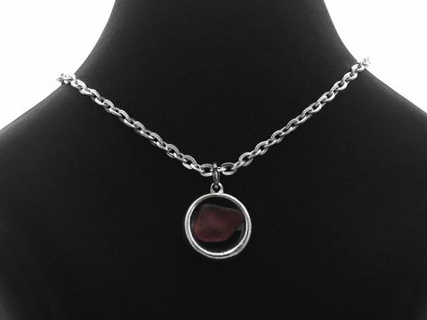 Kette mit Amethyst-Anhänger, versilbert, 40 cm lang, Hersteller Juwelier Harnisch, elegantes Set aus Kette und Anhänger, ideal für besondere Anlässe oder als Geschenk.