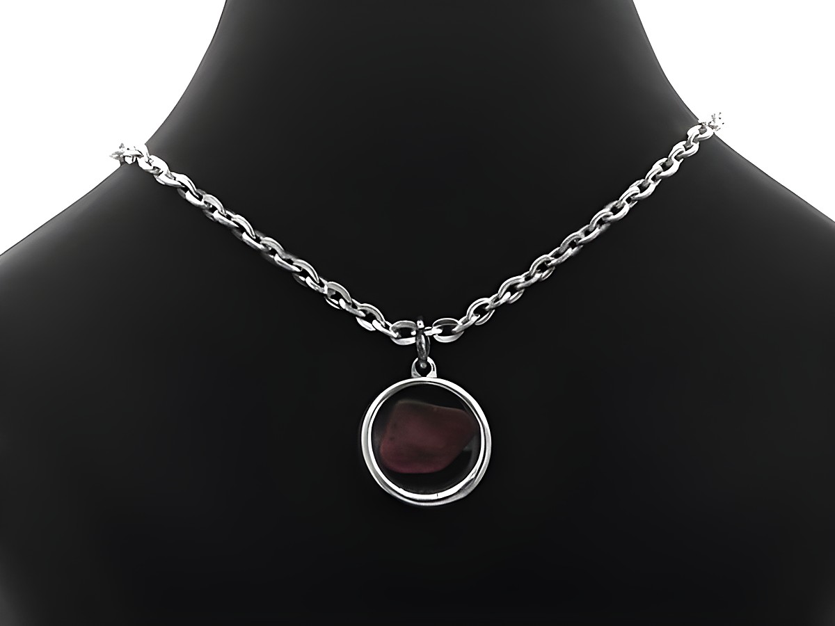 Kette mit Amethyst-Anhänger, versilbert, 40 cm lang, Hersteller Juwelier Harnisch, elegantes Set aus Kette und Anhänger, ideal für besondere Anlässe oder als Geschenk.
