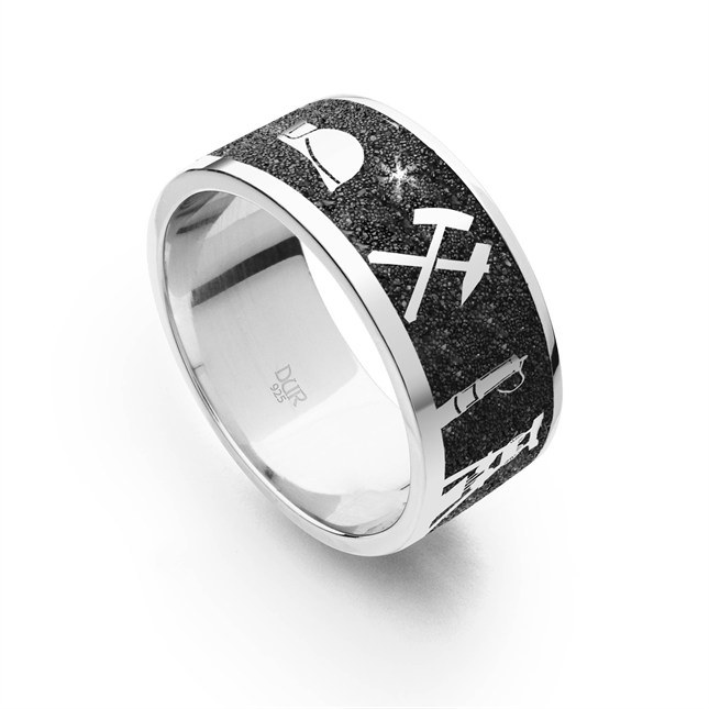 DUR Lavasand Ring Nachtring Ruhrpott - Sterling Silber – Ansicht 2