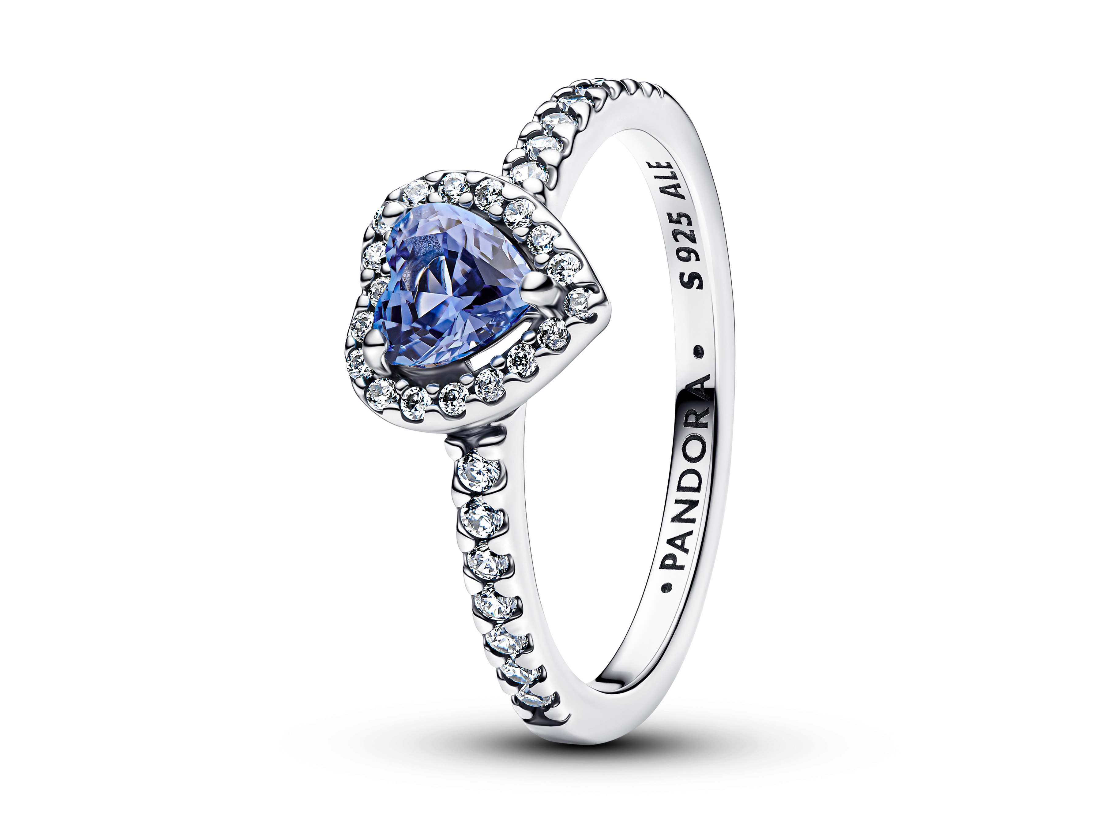 Pandora 198421C05-60 - Funkelndes erhabenes Herz Ring - Sterling Silber - Steinmix Blau - Gr. 60
