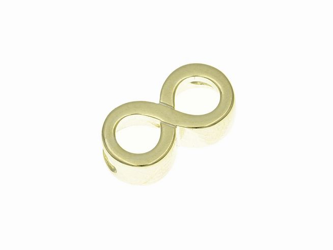 304709-0 Anhänger aus vergoldetem Sterling Silber in Form des Unendlichkeitssymbols, poliert, elegant und zeitlos, hergestellt von Juwelier Harnisch, ideal für individuelle Schmuckstücke.